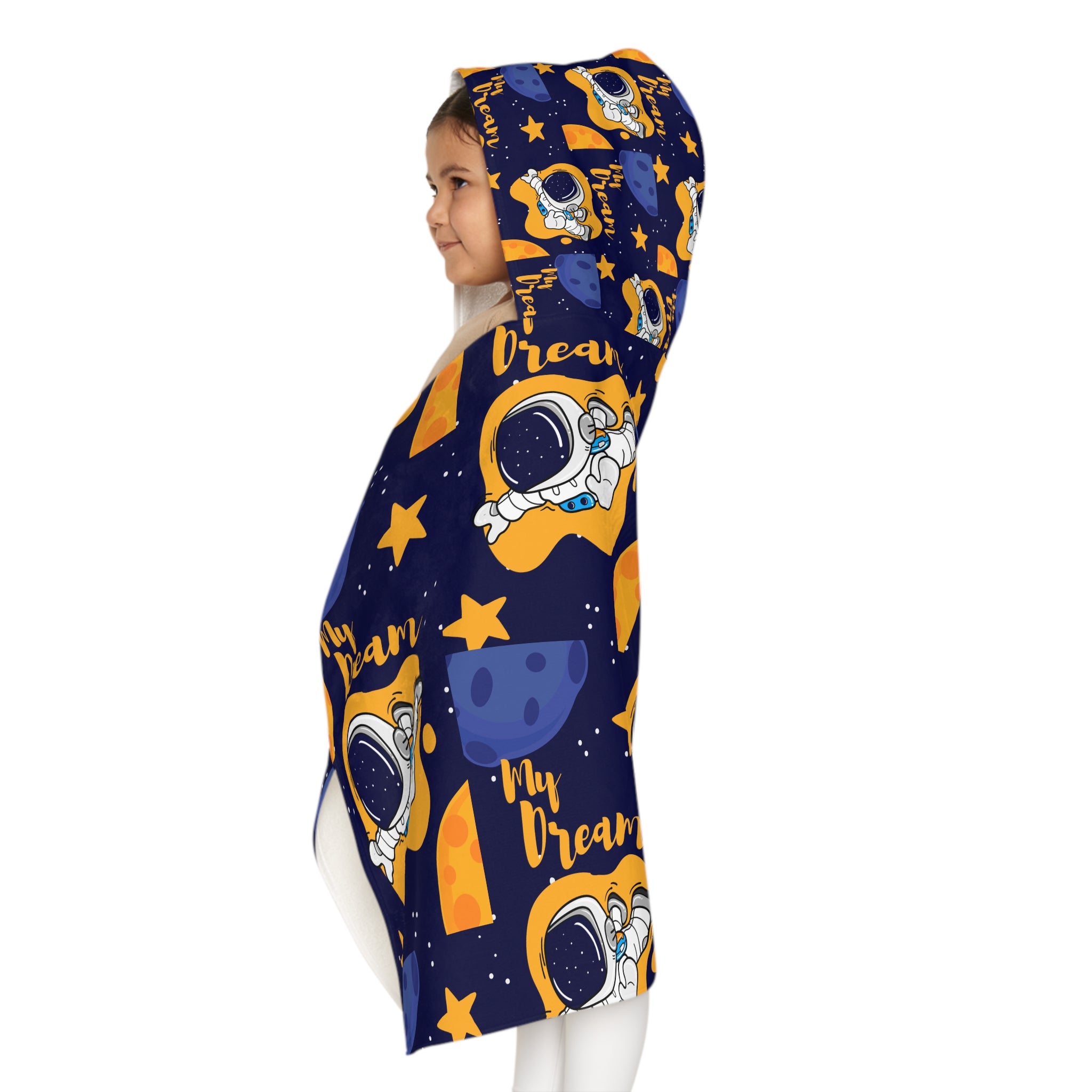 Blue My Dream Design Hooded Towel, Cute Designs - Youth Hooded Towel