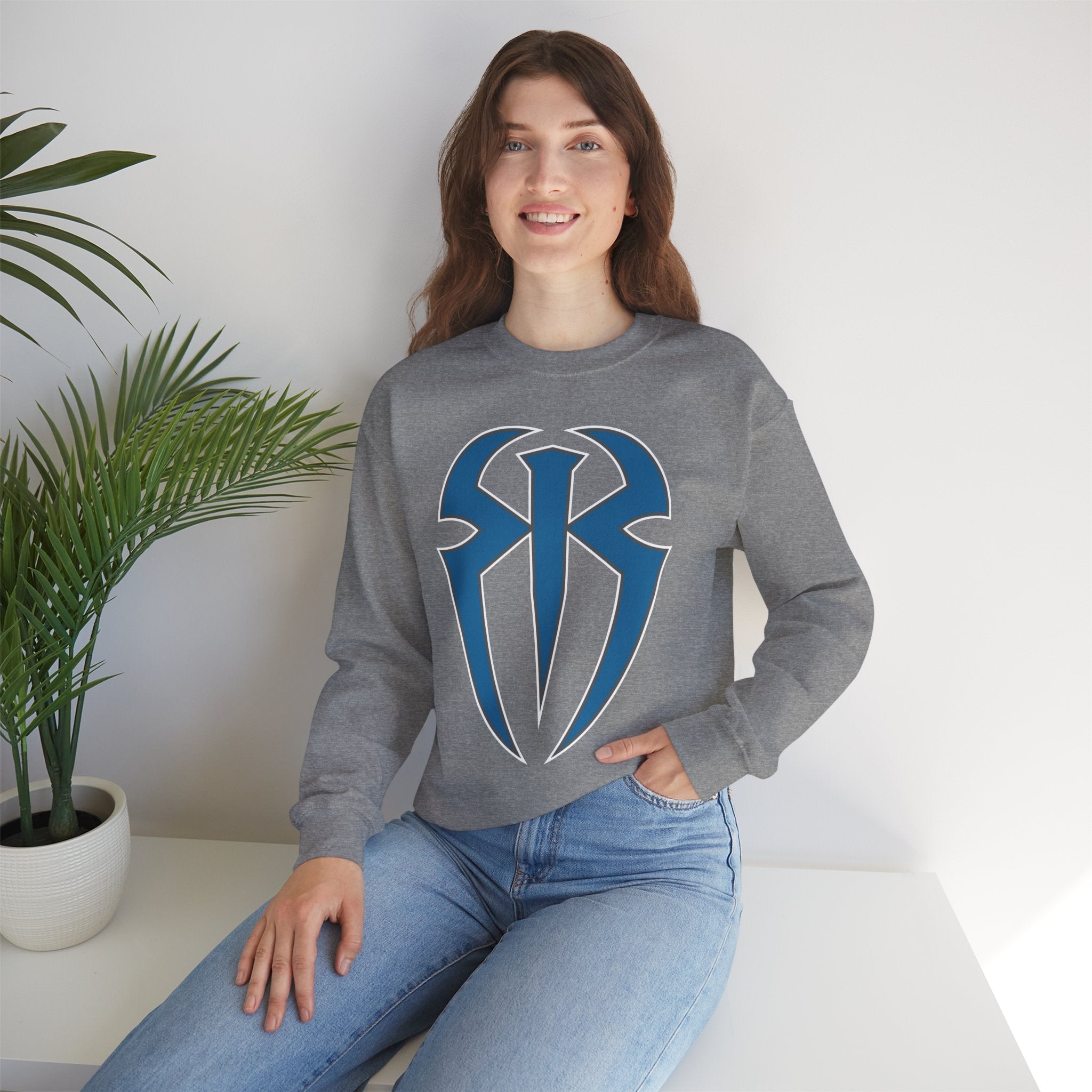 Roman Reigns Cool Graphic Design, Wrestling Fan Unisex Sweatshirt - Gift for Him or Her, Casual Outwear, Heavy Blend Crewneck Sweatshirt