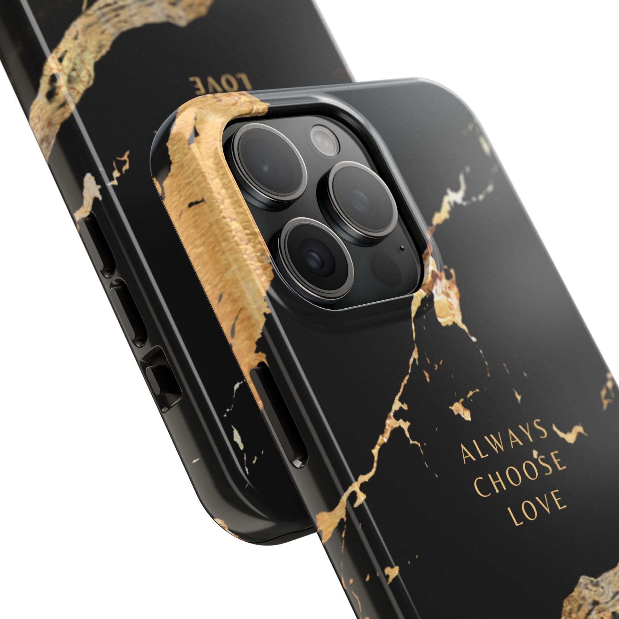 Black Gold Always Choose Love, Elegant Phone Cases, Stylish Phone Covers, Chic Phone Protectors, Fashionable Case for Her, Trendy Smartphone Accessories