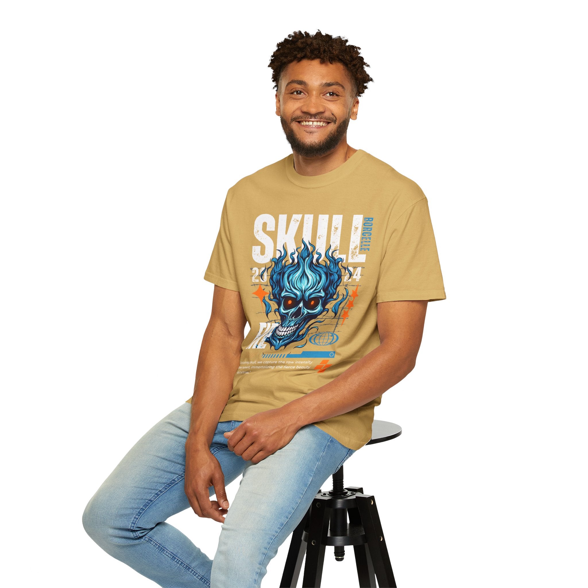 Skull Fire, Graphic Design Unisex T-shirt, Casual Cotton Outwear, Gift for Him- Gift for Her, Stylish Tee, Cool Shirt, Trendy Apparel, Comfortable Top,