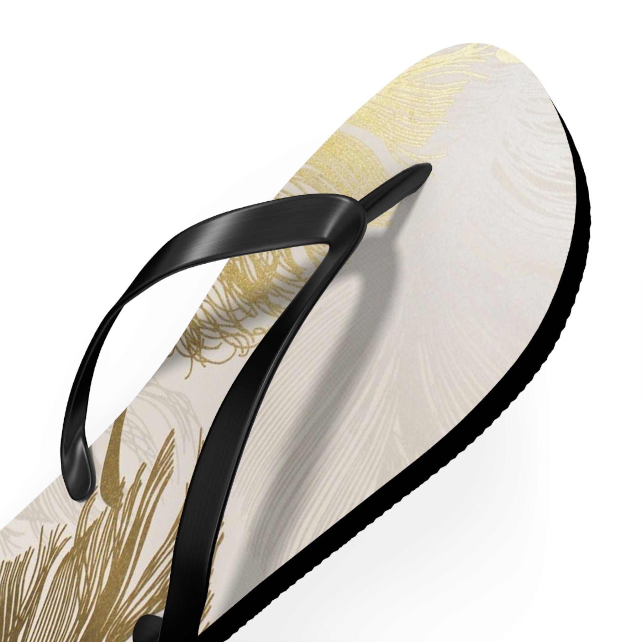 White and Gold Modern Design, Flip Flops for Women, Cute Designs, Everyday Use, Indoor Sleepers