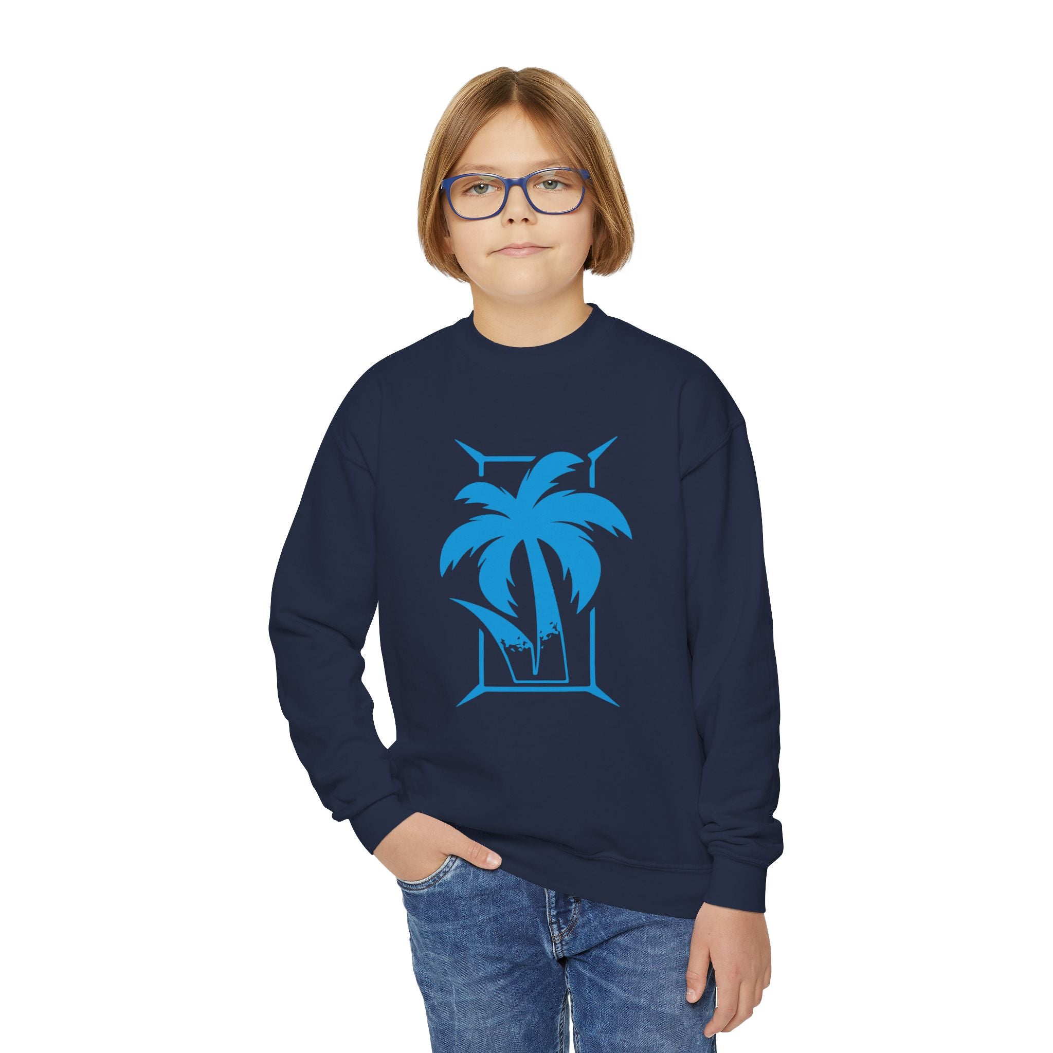 Jey Uso, Blue Design, Youth Sports Fan Crewneck Sweatshirt for Kids, Perfect Gift for Kids, Unisex Sweatshirt, Casual Outwear