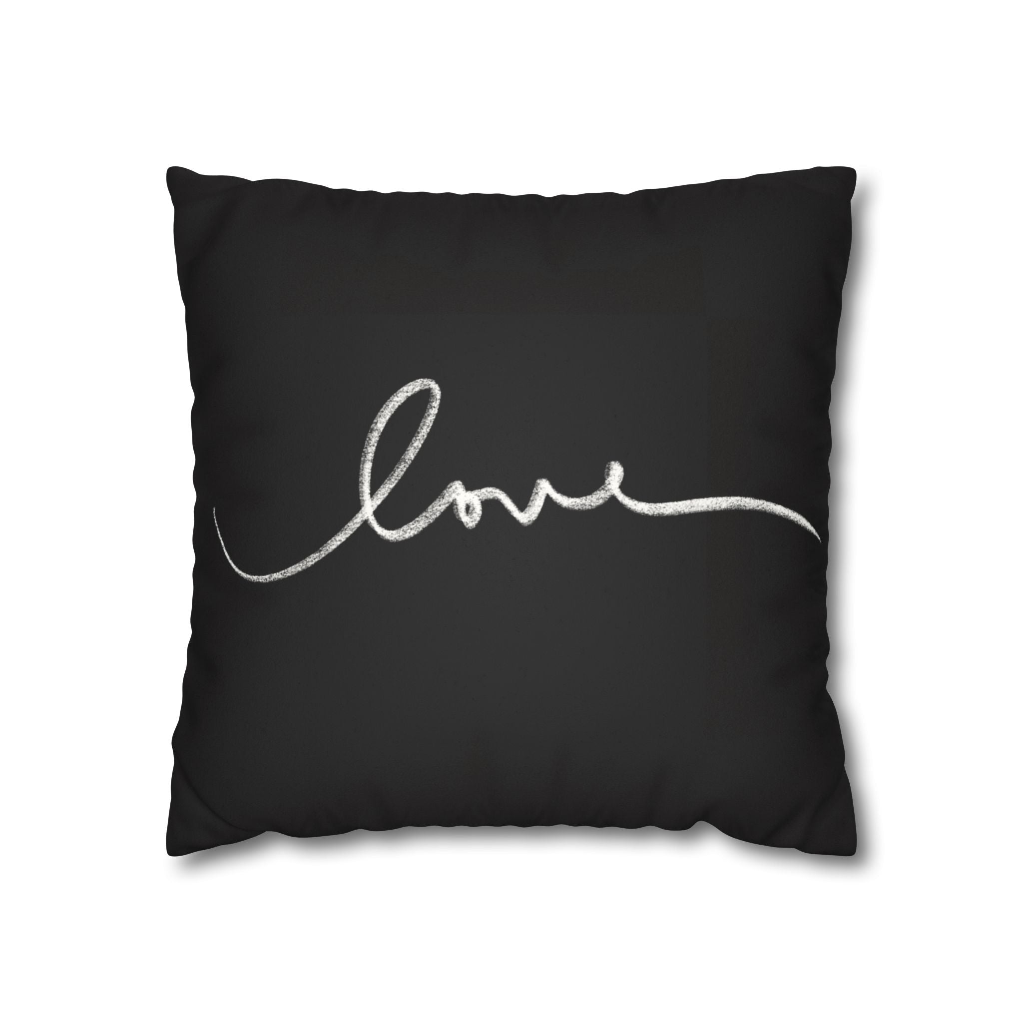 Square Pillowcase -Black Elegant Valentines - Decorative Pillows Cushion Covers for Couch Chair Bedroom Valentines Decorative, Faux Suede, Home Decor