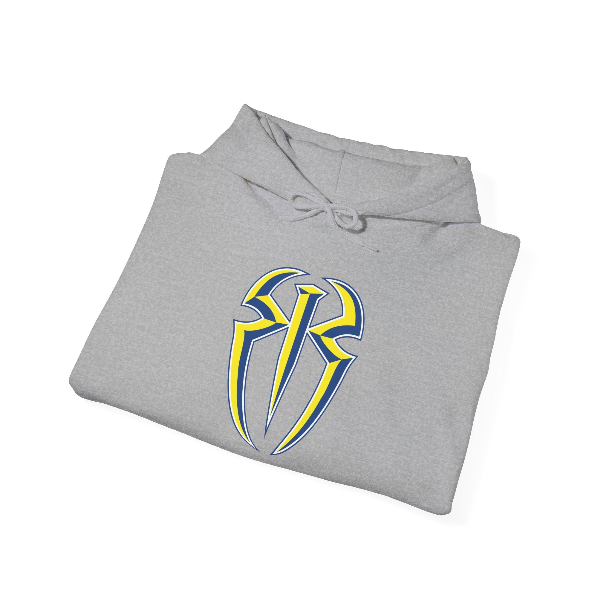 Roman Reigns White-Blue-Yellow Design Hoodies, Gift for Her - Gift for Him, Sports Fan Wrestling Unisex Hooded Sweatshirt, Casual Outwear