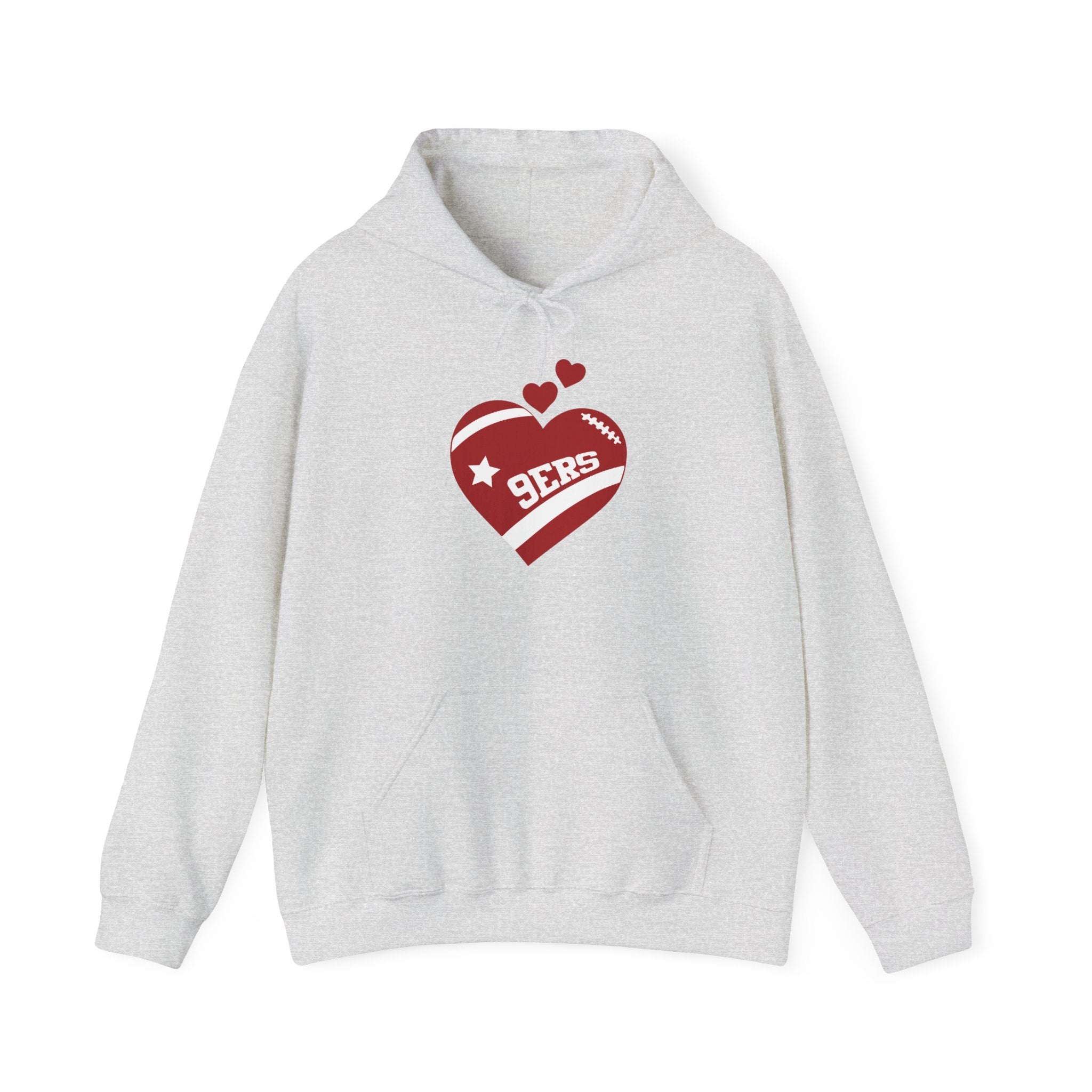 Cute Heart San Francisco Football Hoodies, SF Sports Team Sweatshirt, Football Fan Shirt, Hoodie Gift for Him-Her