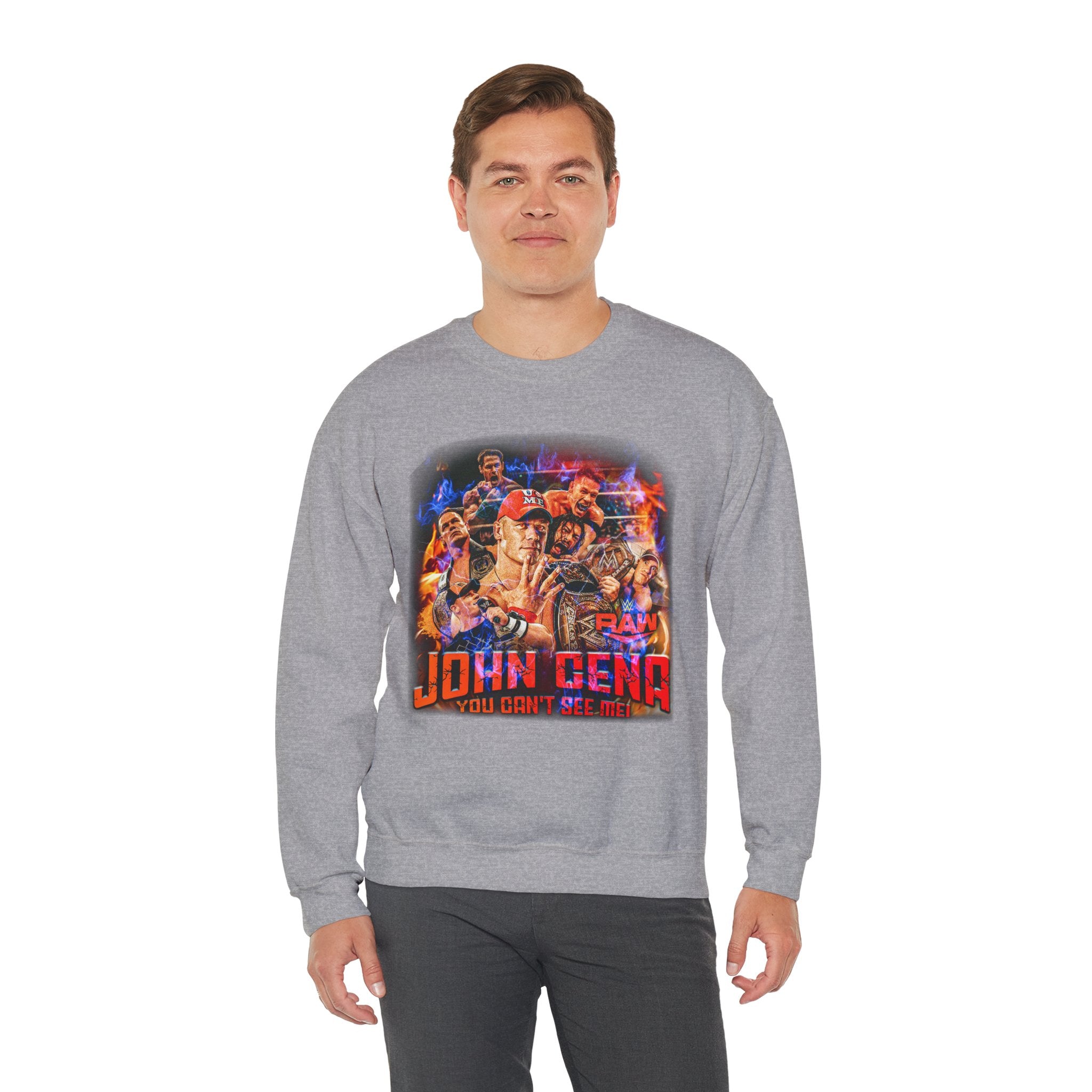 John Cena " You Can't See Me" Sweatshirt, Sports Sweatshirt, Wrestling Fan Unisex Sweatshirt - Gift for Him or Her, Casual Outwear, Heavy Blend Crewneck Sweatshirt