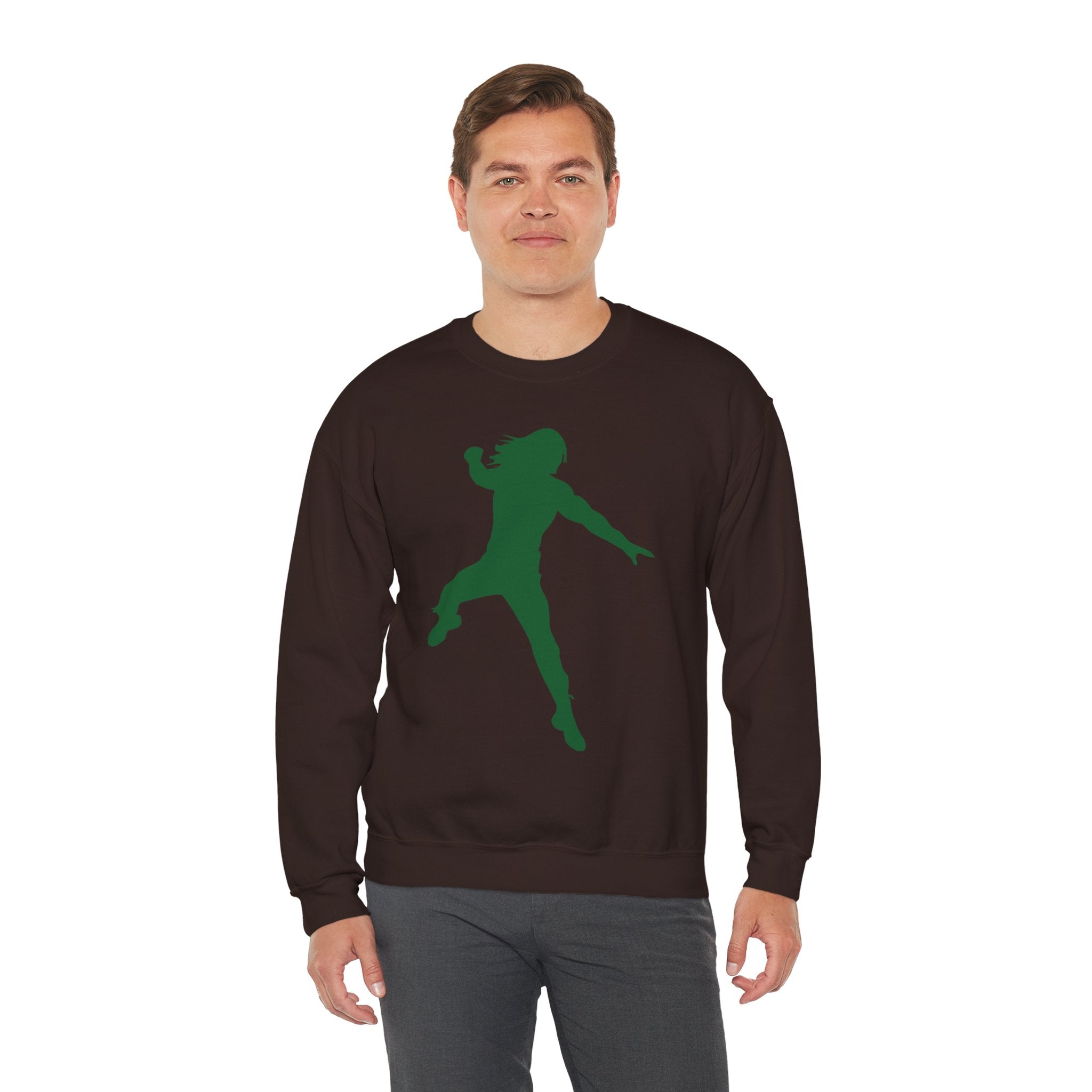 Roman Reigns Green Design, Wrestling Fan Unisex Sweatshirt - Gift for Him or Her, Casual Outwear, Graphic Design, Heavy Blend Crewneck Sweatshirt