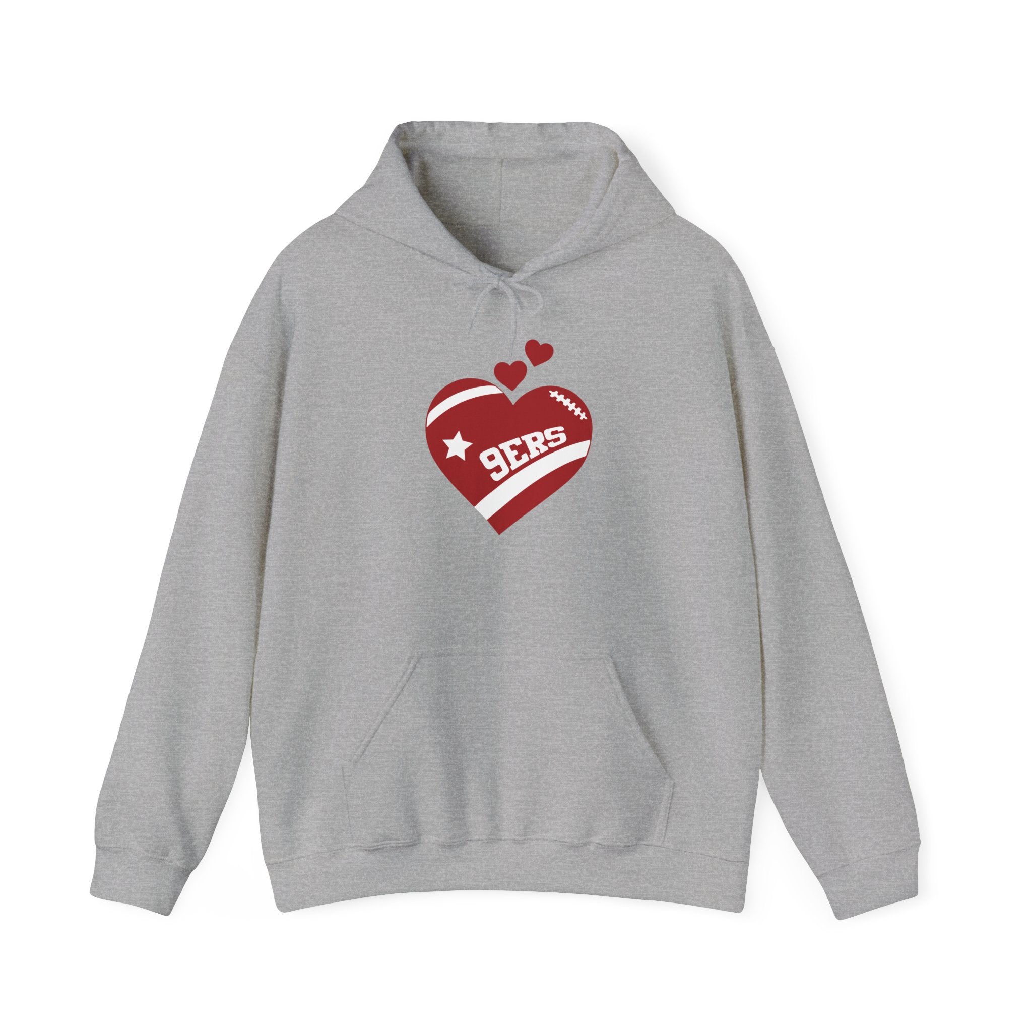 Cute Heart San Francisco Football Hoodies, SF Sports Team Sweatshirt, Football Fan Shirt, Hoodie Gift for Him-Her