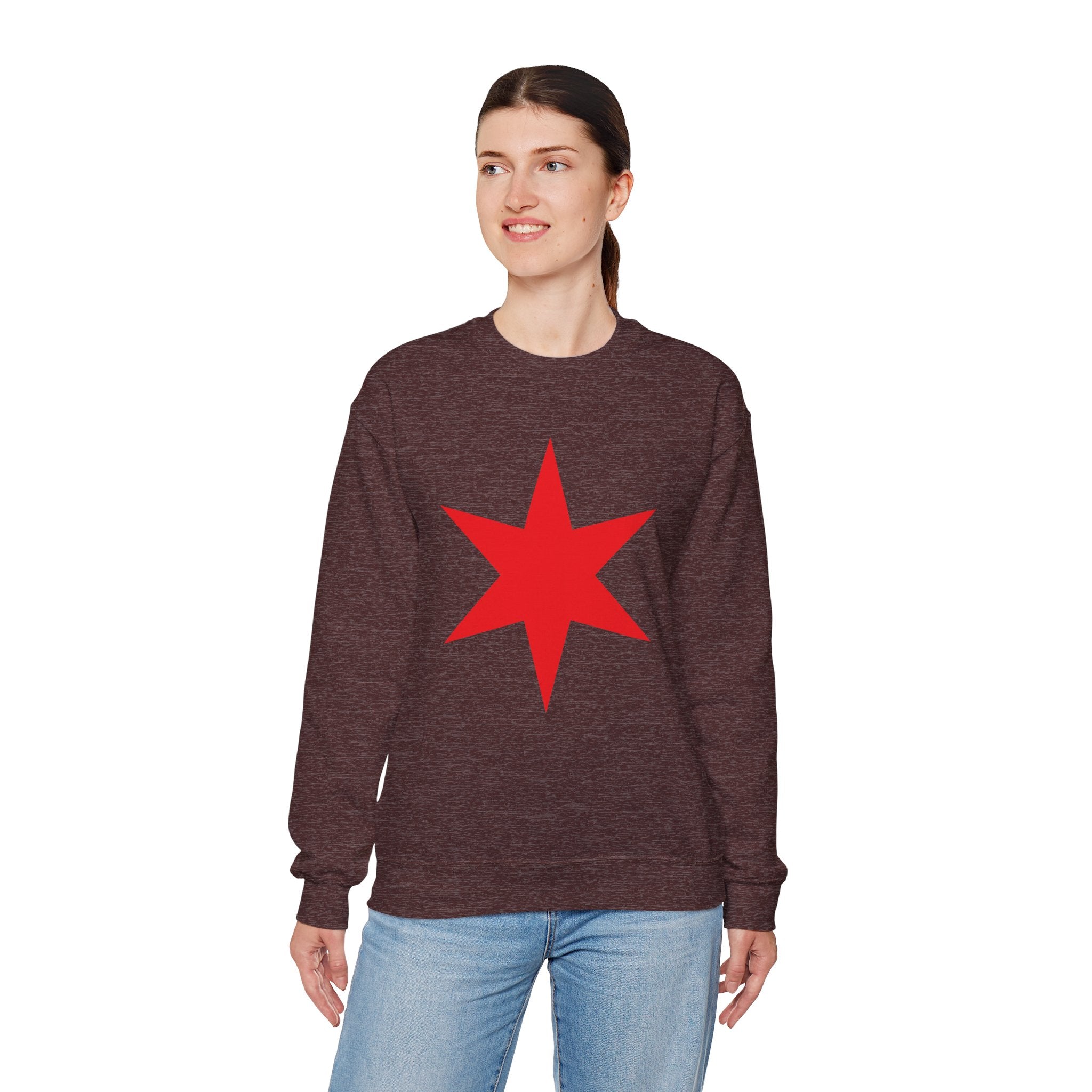 Chicago Star Sweatshirt, Wrestling Fan Unisex Sweatshirt - Gift for Him or Her, Casual Outwear, Heavy Blend Crewneck Sweatshirt