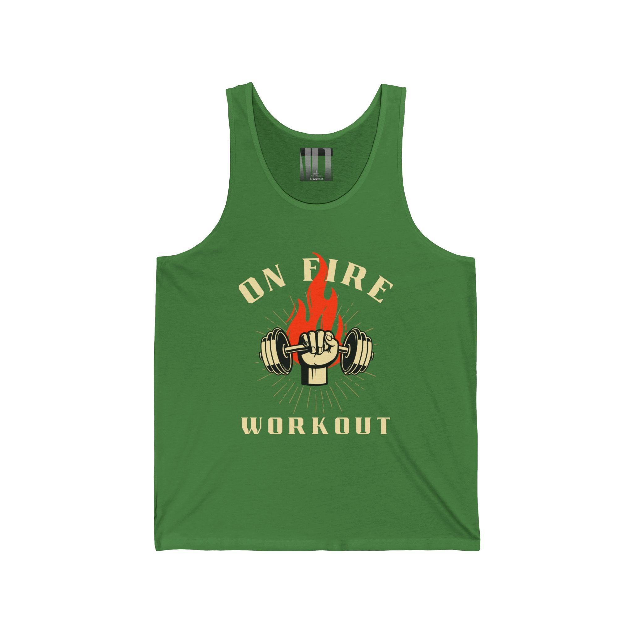 On Fire, Gym Dudes Tank Top, Workout Sleeveless Shirt, Fitness Muscle Tee, Athletic Unisex Jersey Tank, Bodybuilding Tank, Exercise Vest