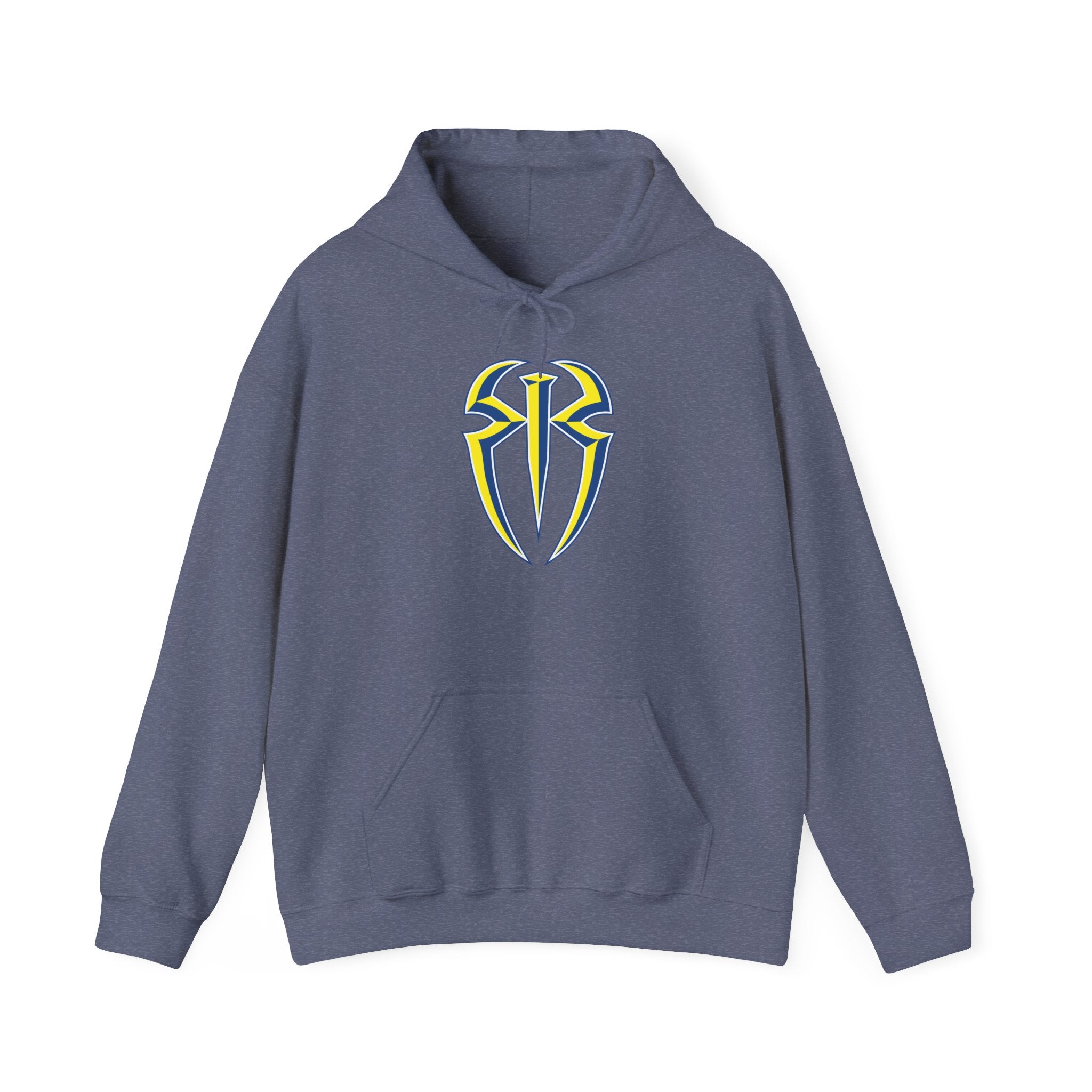 Roman Reigns White-Blue-Yellow Design Hoodies, Gift for Her - Gift for Him, Sports Fan Wrestling Unisex Hooded Sweatshirt, Casual Outwear