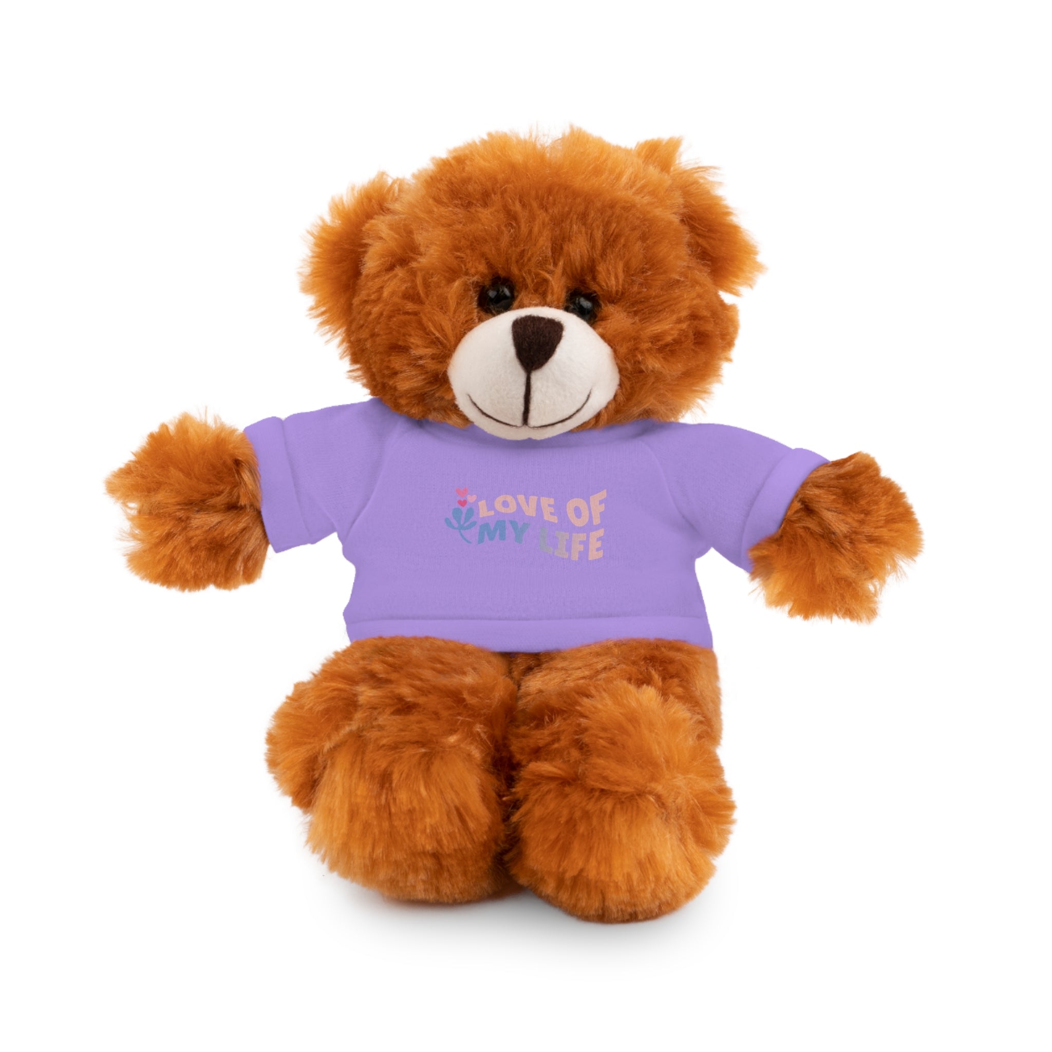 Teddy Bear Plushy, Love of My Life, Stuffed Animals Shirt Printed, Suitable for Soft Valentine's Day Gift