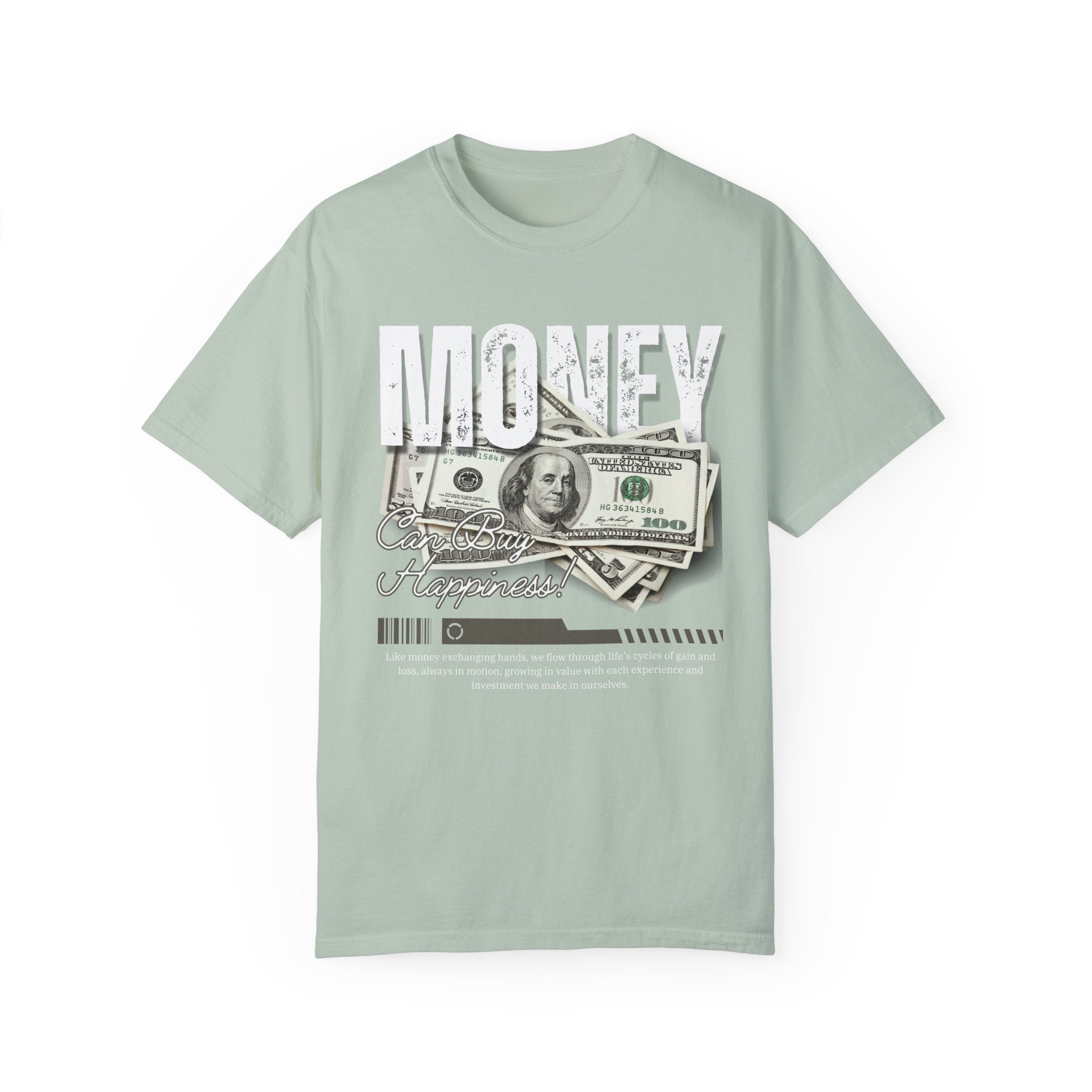 Money Can Buy Happiness, Graphic Design Unisex T-shirt, Casual Cotton Outwear, Gift for Him- Gift for Her, Stylish Tee, Cool Shirt, Trendy Apparel, Comfortable Top,