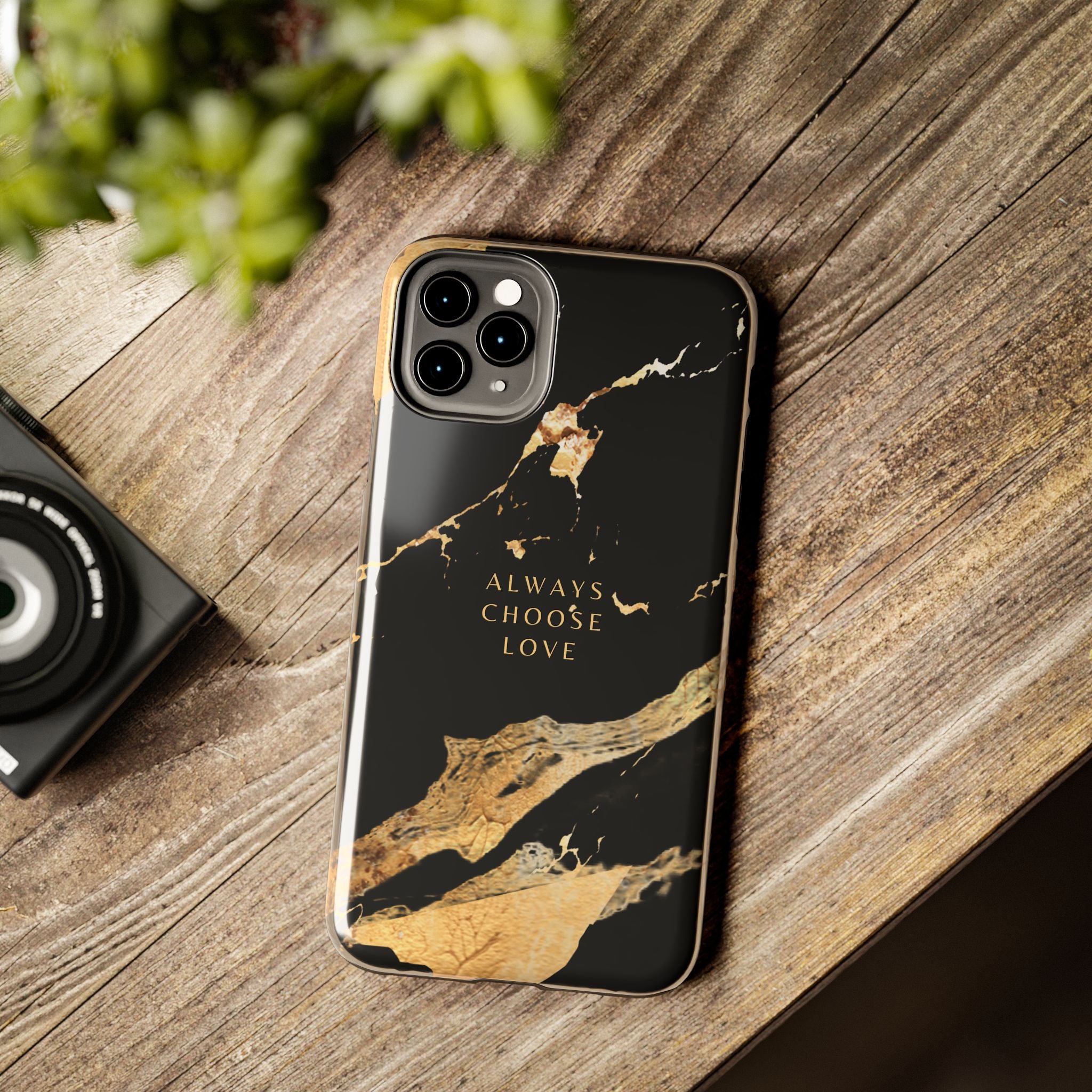 Black Gold Always Choose Love, Elegant Phone Cases, Stylish Phone Covers, Chic Phone Protectors, Fashionable Case for Her, Trendy Smartphone Accessories