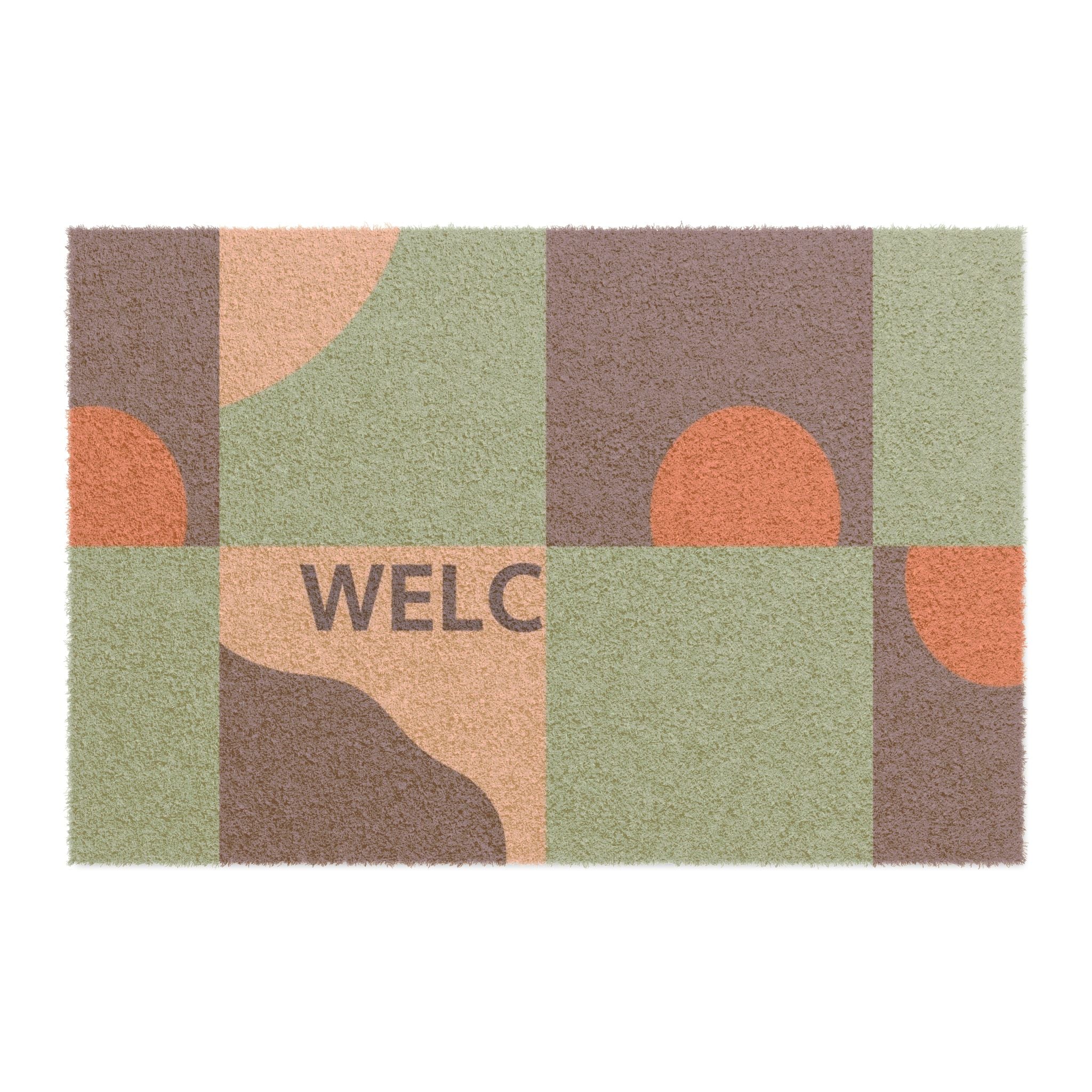 Welcome Modern Pattern, Coir Doormat, Welcome Mat for Front Door Decor, Floor Mats with Non-Slip Backing, Home Office