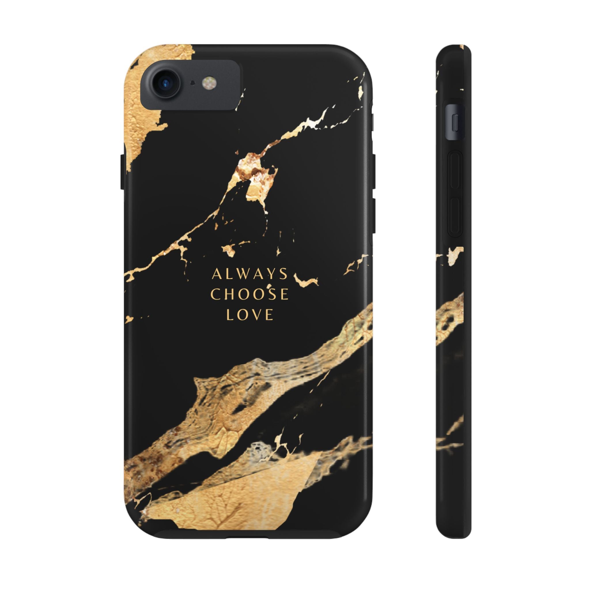 Black Gold Always Choose Love, Elegant Phone Cases, Stylish Phone Covers, Chic Phone Protectors, Fashionable Case for Her, Trendy Smartphone Accessories