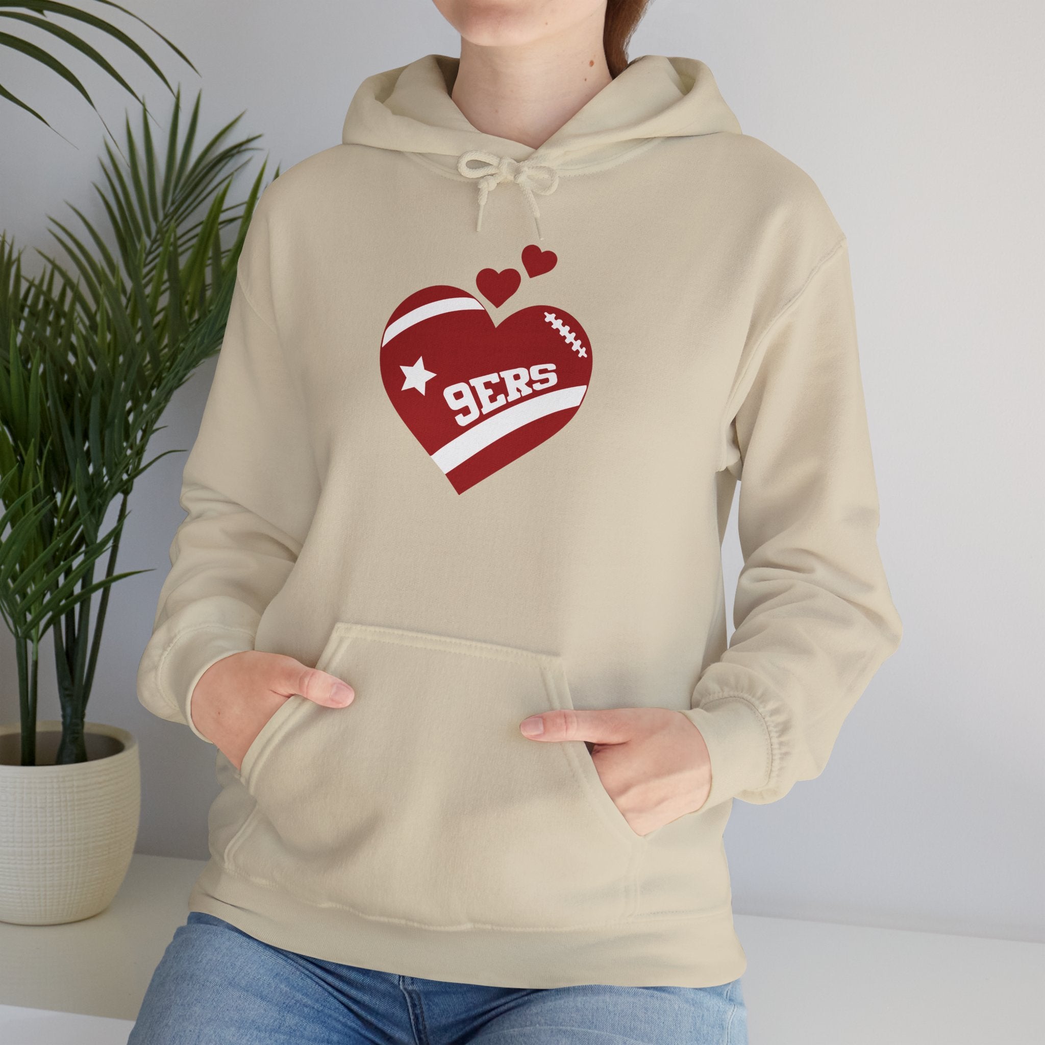 Cute Heart San Francisco Football Hoodies, SF Sports Team Sweatshirt, Football Fan Shirt, Hoodie Gift for Him-Her