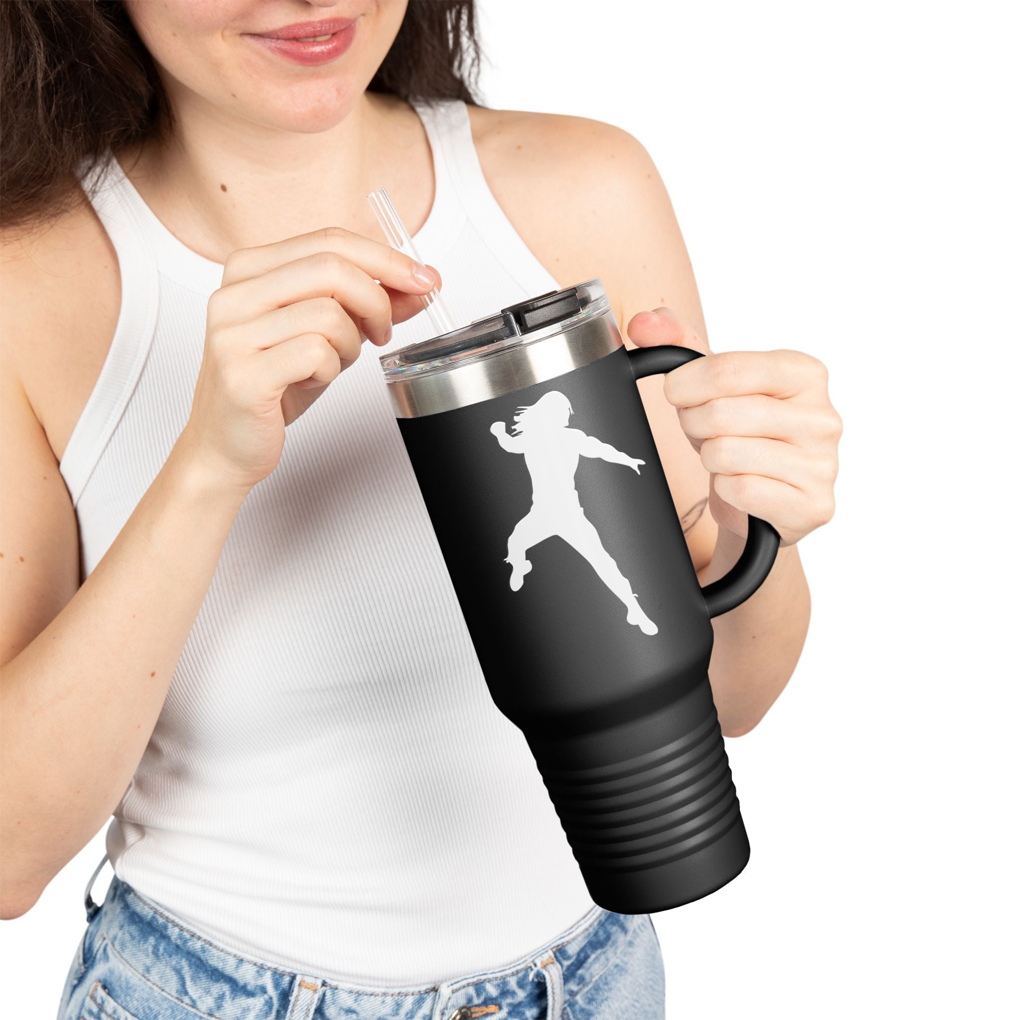 Roman Reigns Jump White Graphic Design,  Insulated Travel Mug, Gift for Her Gift for Him - 40oz, Gift for Her, Gift for Him