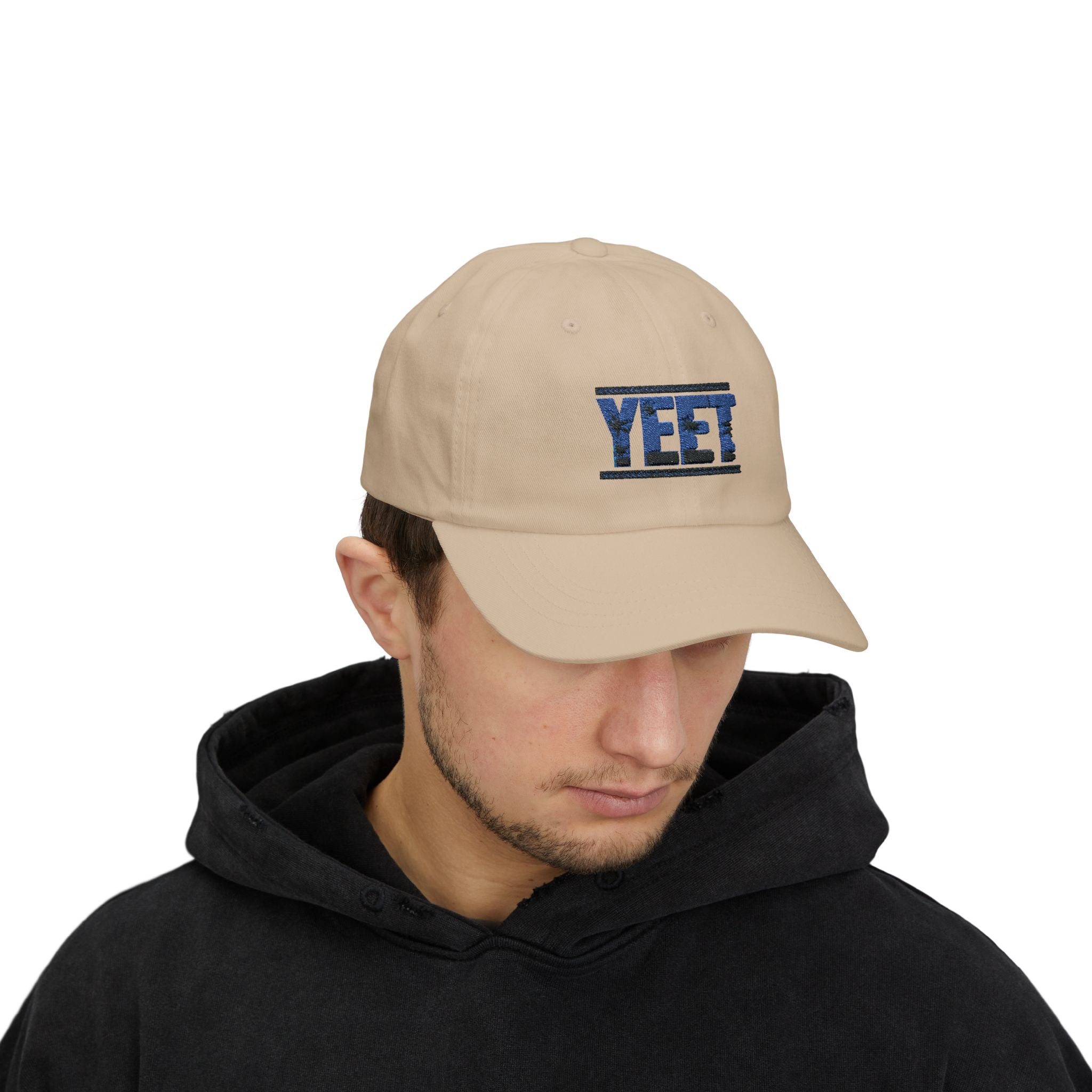 Yeet Blue-Black Graphic Text Design, Sports Fan, Wrestling Dad Cap for Her and Him - Unisex Classic