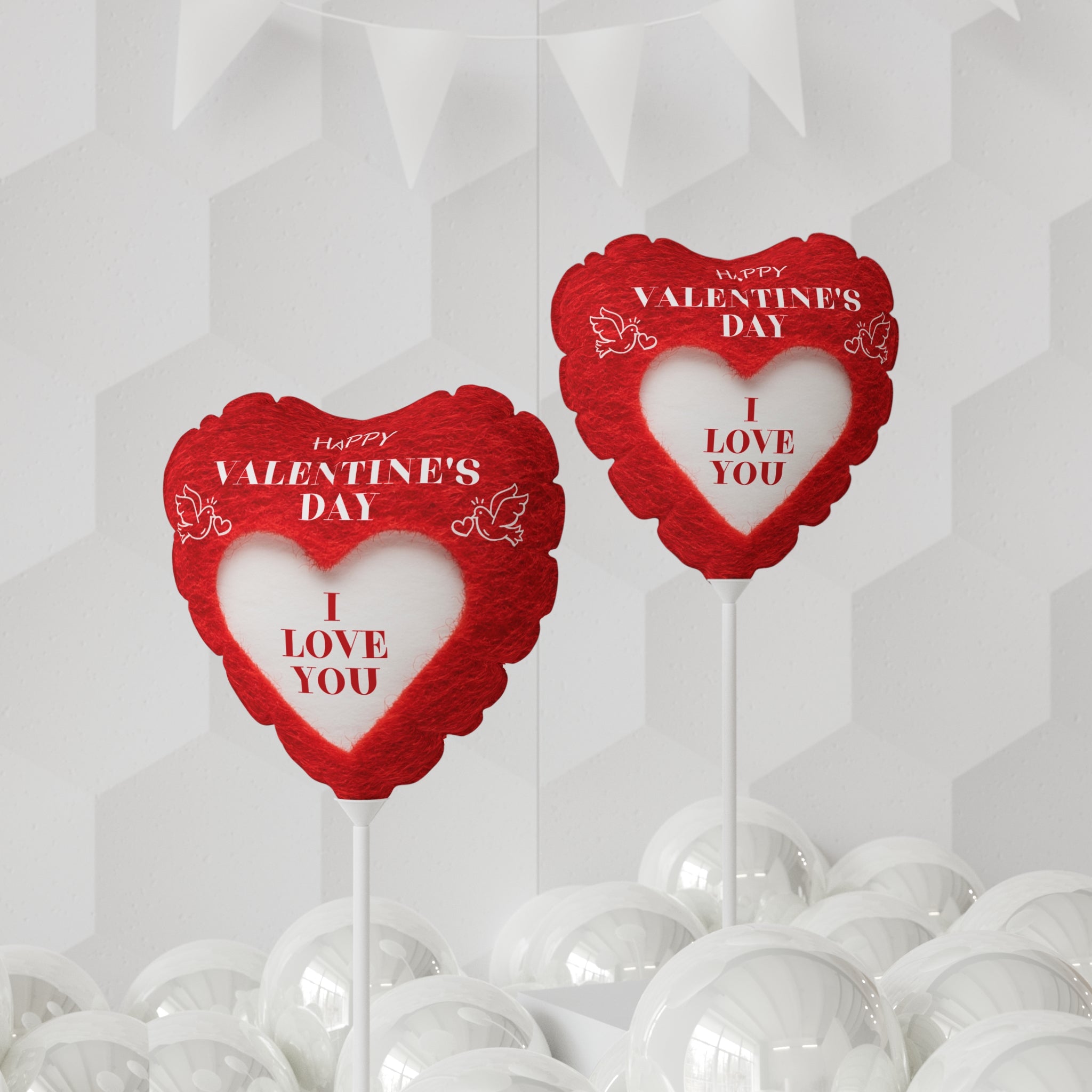 Valentine's Day Love - Balloons, Romantic Heart-Shaped Decorations and Words, Love Party Supplies, Anniversary Celebration