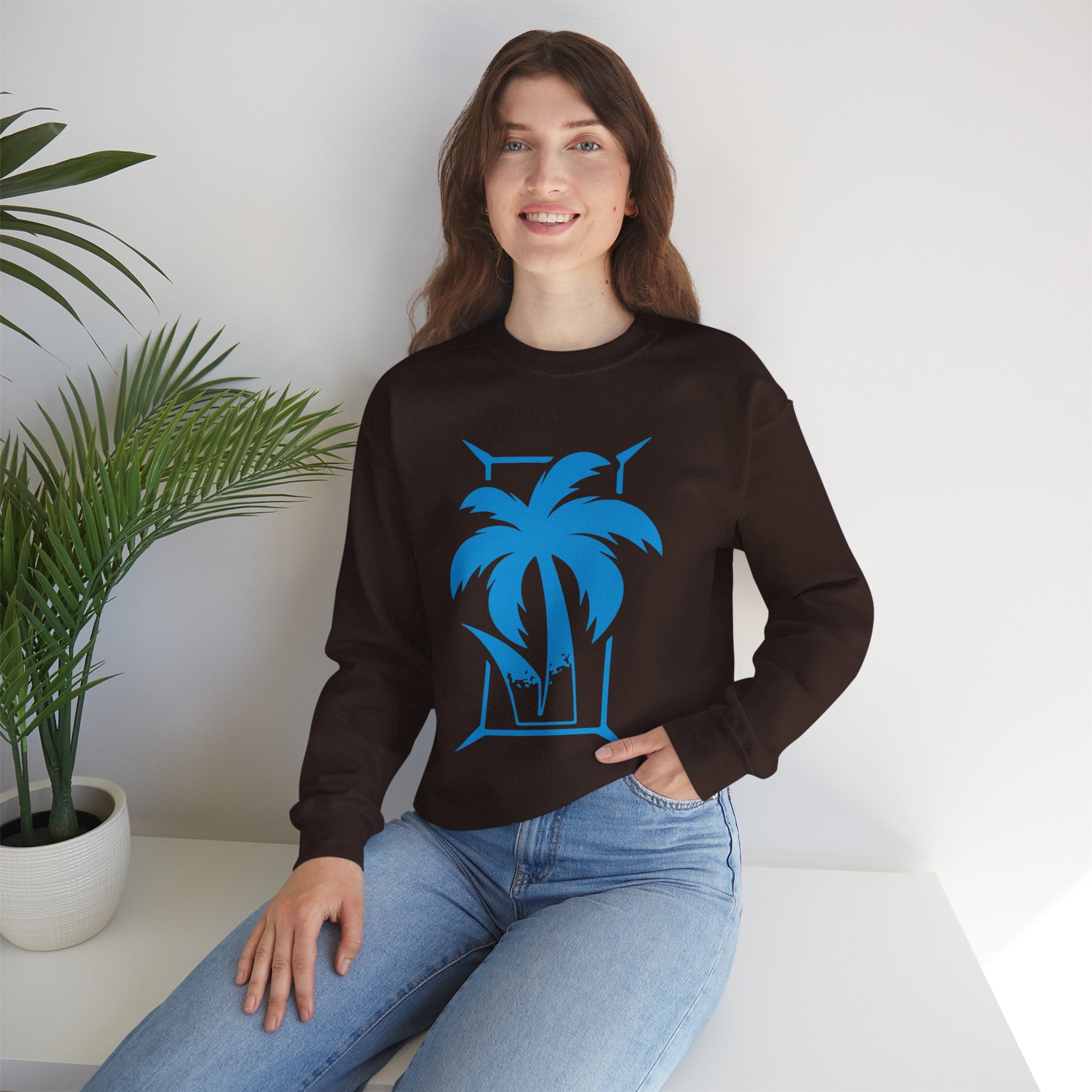 Palm Tree Design Jey Uso Sweatshirt, Wrestling Fan Unisex Sweatshirt - Gift for Him or Her, Casual Outwear, Heavy Blend Crewneck Sweatshirt