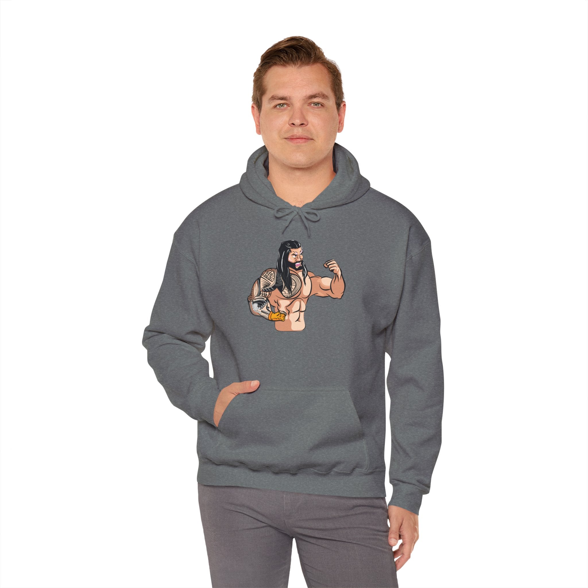 Roman Reigns Cartoon Design Hoodies, Gift for Her - Gift for Him, Sports Fan Wrestling Unisex Hooded Sweatshirt, Casual Outwear