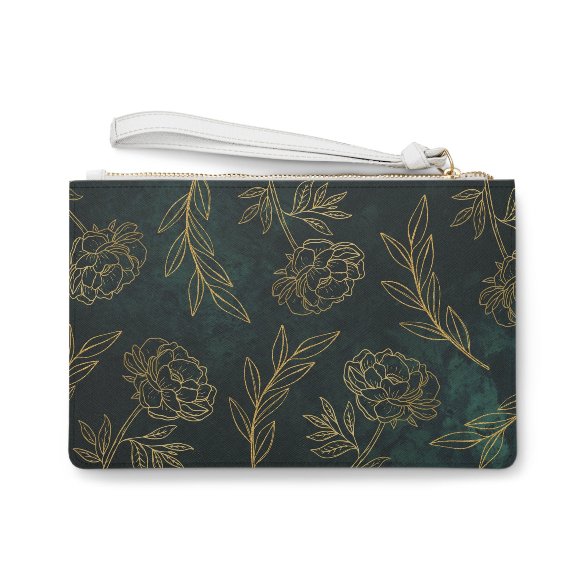 Green Gold Clutch Bag - Valentines Gift, Cute Design,  Women Wallet Wristlet Clutch, Purses for Women Wristlet, Handbags Small Wallet Purses, Ladies Gifts