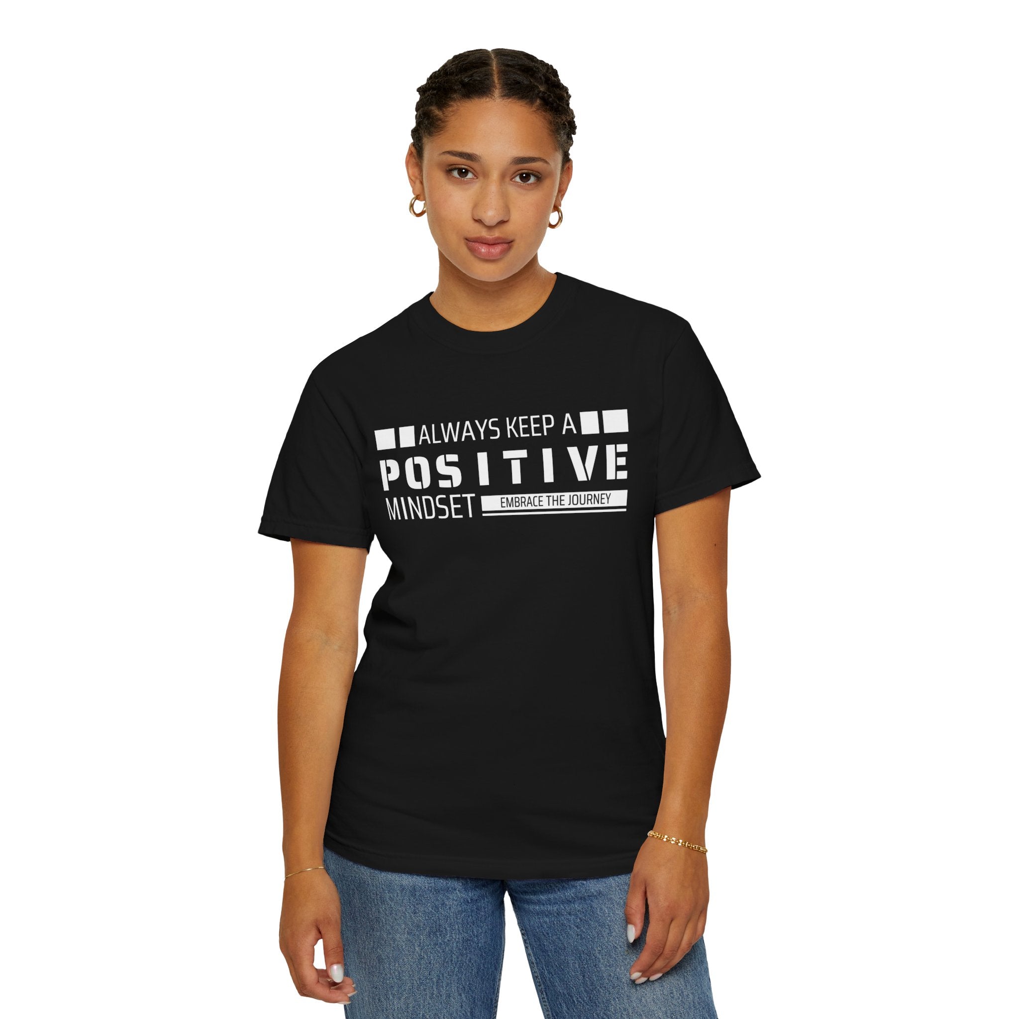 Always Keep A Positive Mindset, Graphic Design Unisex T-shirt, Casual Cotton Outwear, Gift for Him- Gift for Her, Stylish Tee, Cool Shirt, Trendy Apparel, Comfortable Top,