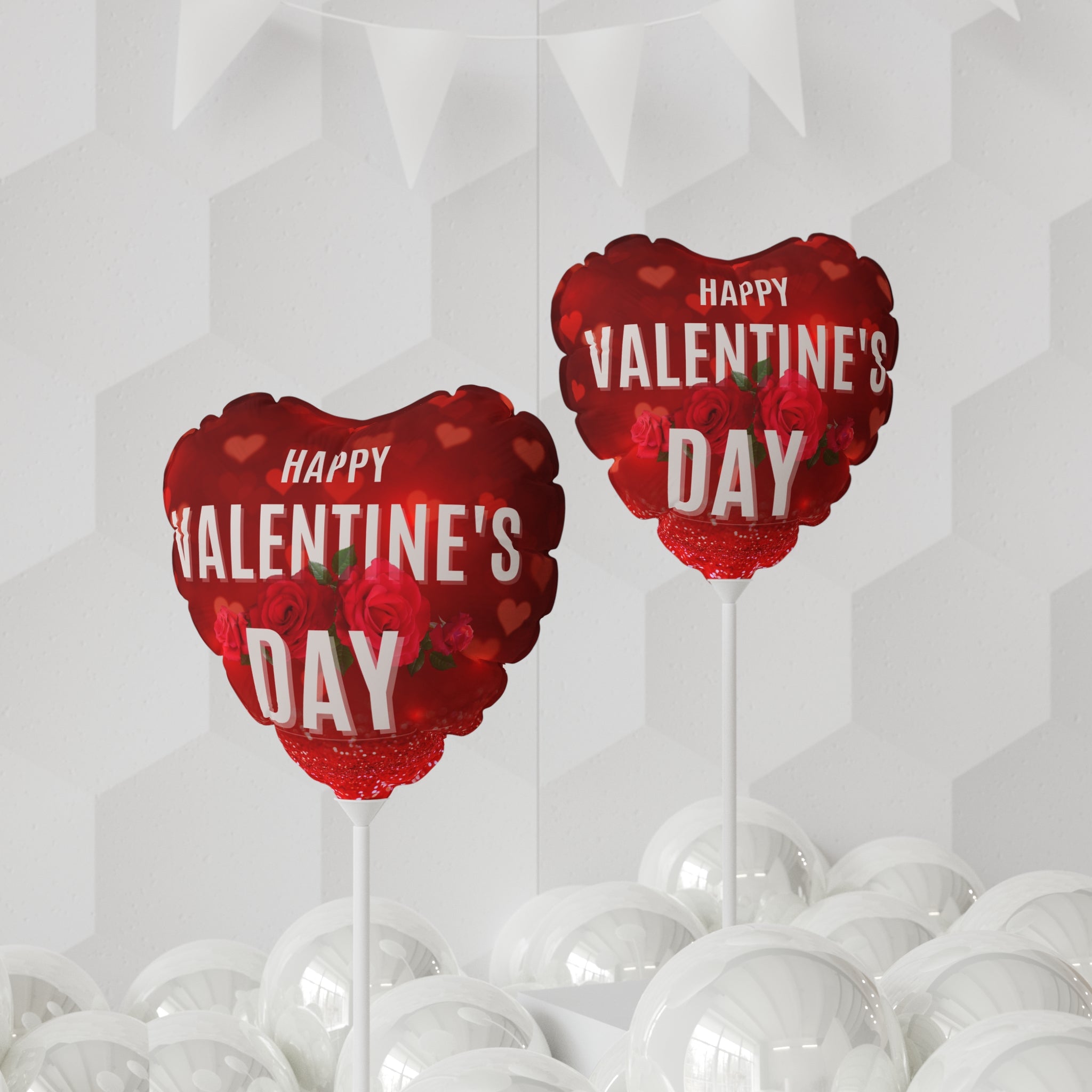 Valentine's Day Balloons, Full of Hearts - Romantic Heart-Shaped Decorations and Words, Love Anniversary Party Supplies