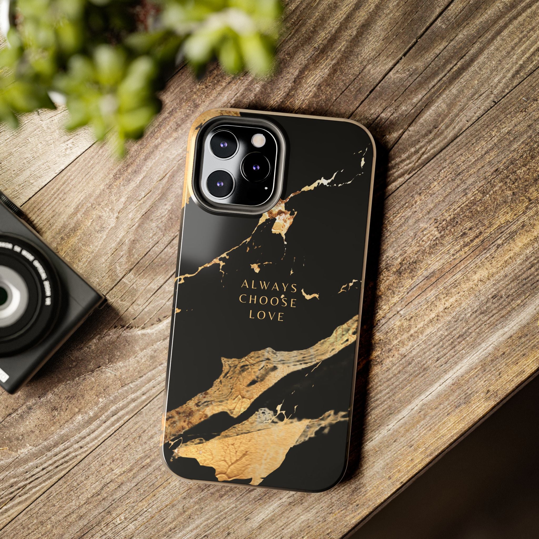 Black Gold Always Choose Love, Elegant Phone Cases, Stylish Phone Covers, Chic Phone Protectors, Fashionable Case for Her, Trendy Smartphone Accessories