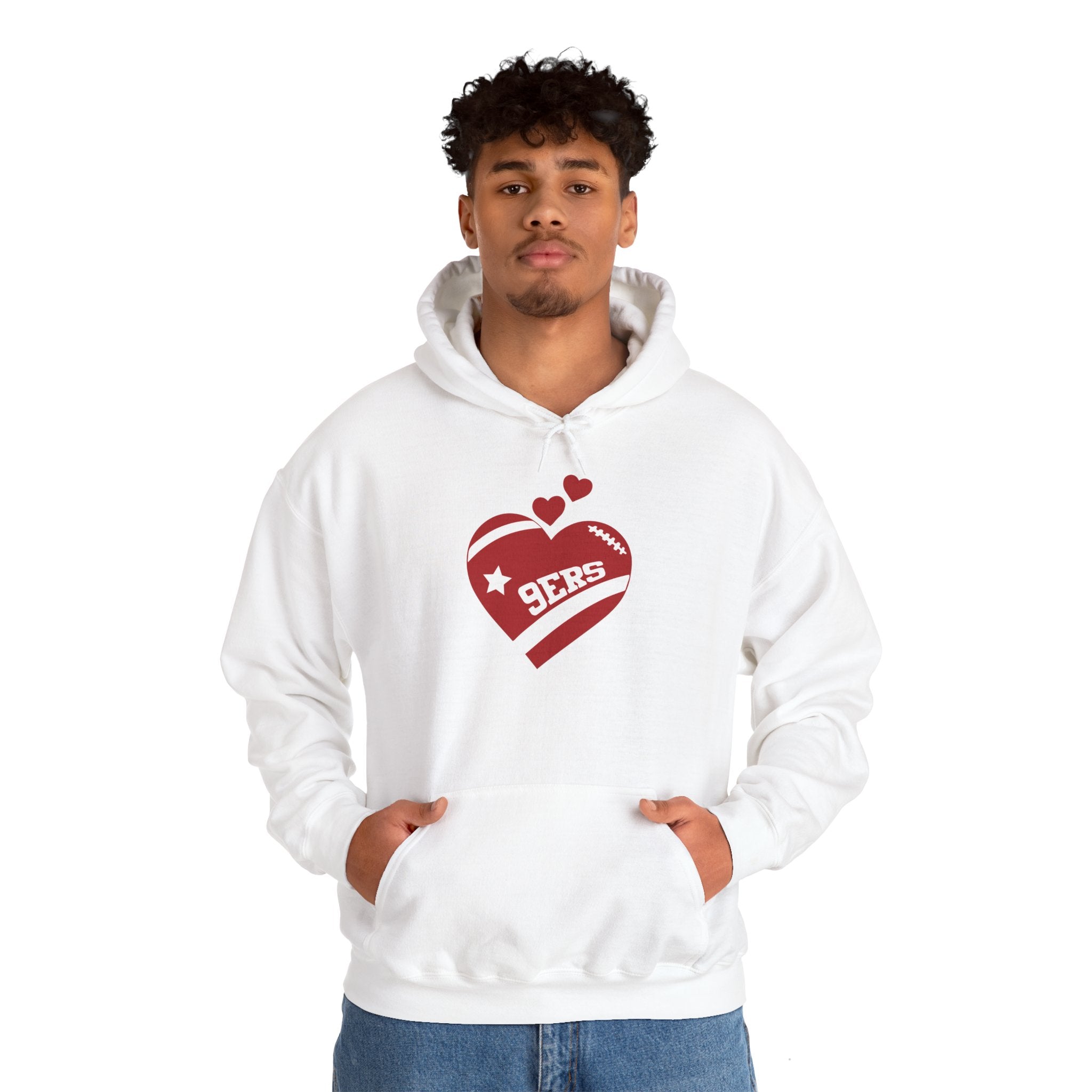 Cute Heart San Francisco Football Hoodies, SF Sports Team Sweatshirt, Football Fan Shirt, Hoodie Gift for Him-Her