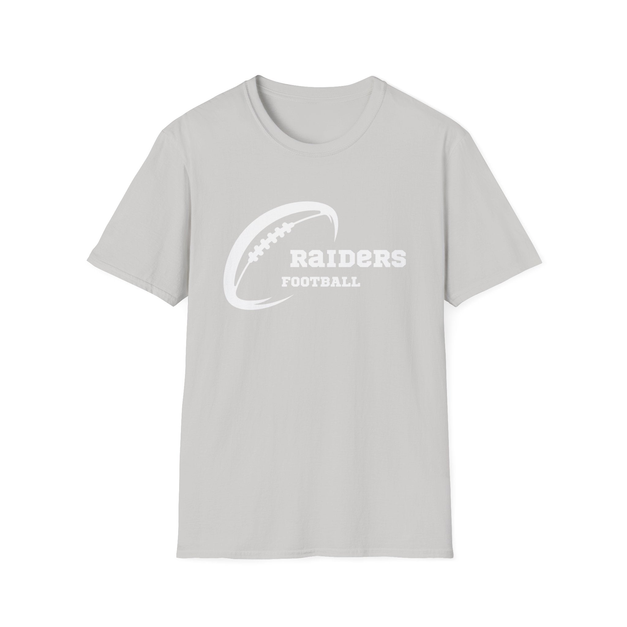 All White Raiders Fan Football Shirt, Unisex Softstyle T-Shirt, Football Fan Tee, Football Fan Gift, Sports Fan Apparel