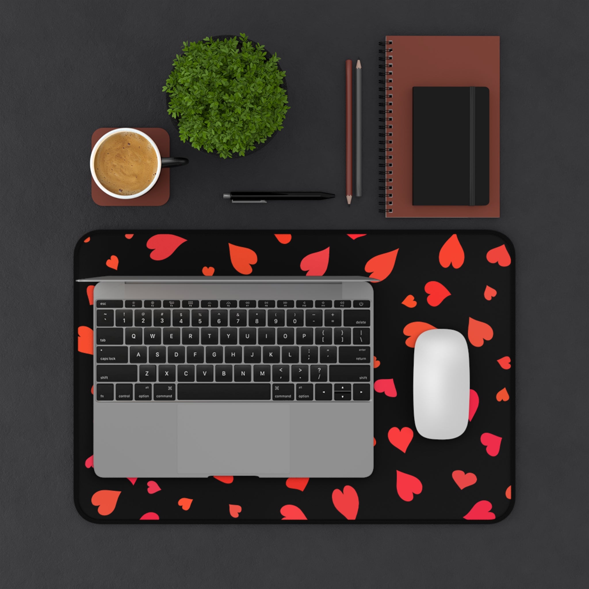 Heart, Valentines Gift, Mouse Pad, Desk Matt for Desktop, Cute Desk Pad Mat, XXL Large Mouse Pad for Desk, Anti-Slip Big Mousepad with Stitched Edges, Keyboard Pad Mouse Mat for Computer