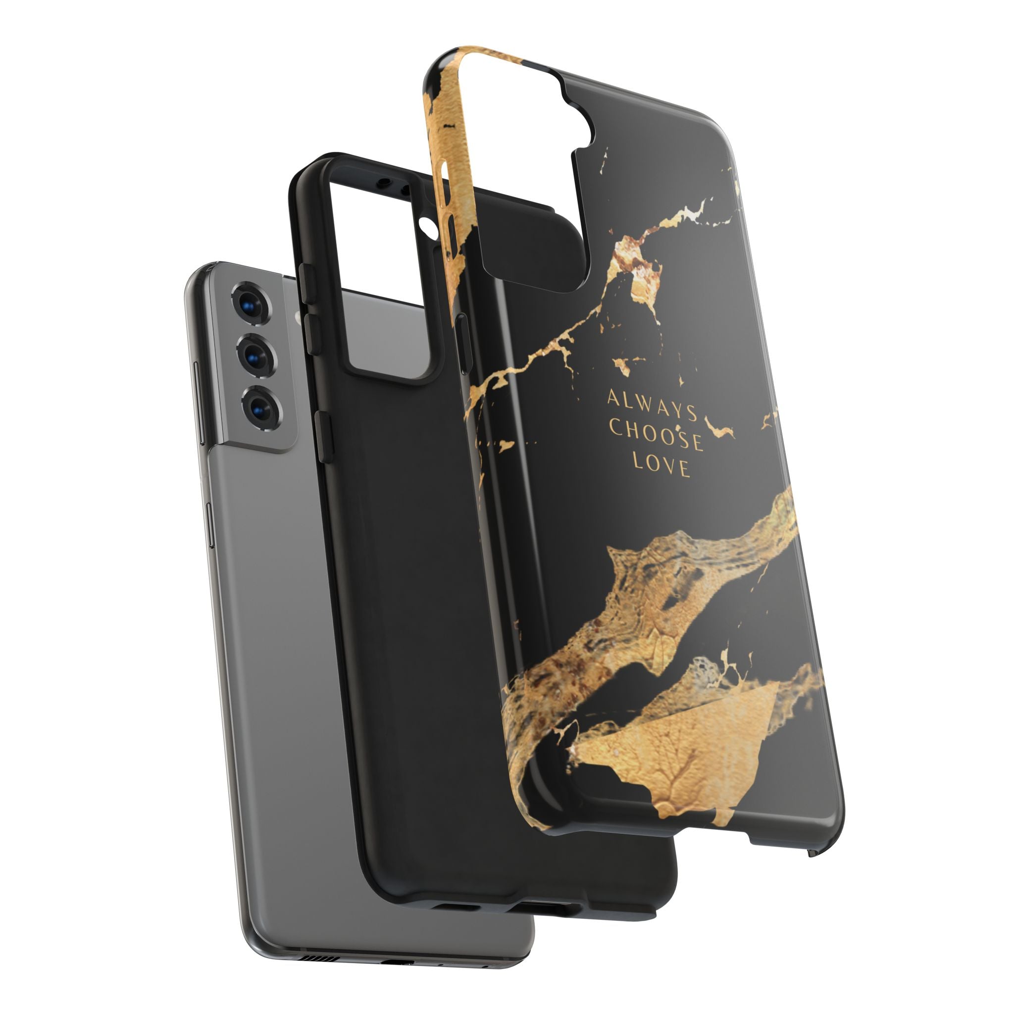 Black Gold Always Choose Love, Elegant Phone Cases, Stylish Phone Covers, Chic Phone Protectors, Fashionable Case for Her, Trendy Smartphone Accessories