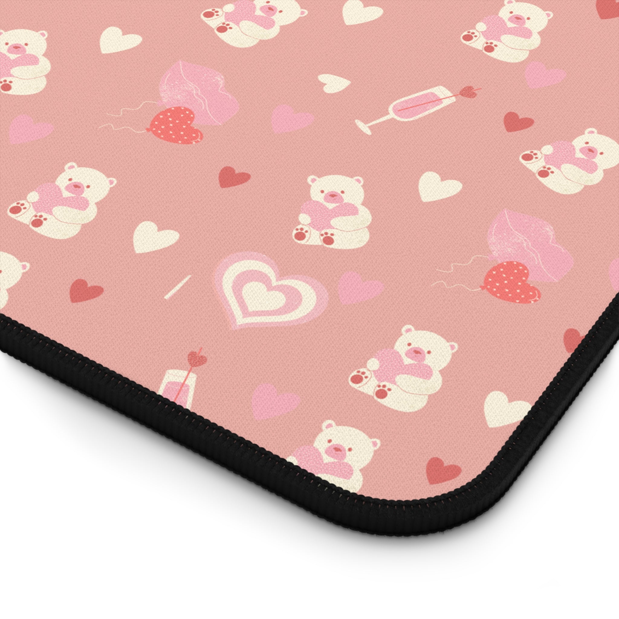 Cute Valentine's Day Heart Pattern, Valentines Gift, Mouse Pad, Desk Matt for Desktop, Cute Desk Pad Mat, XXL Large Mouse Pad for Desk, Anti-Slip Big Mousepad with Stitched Edges, Keyboard Pad Mouse Mat for Computer