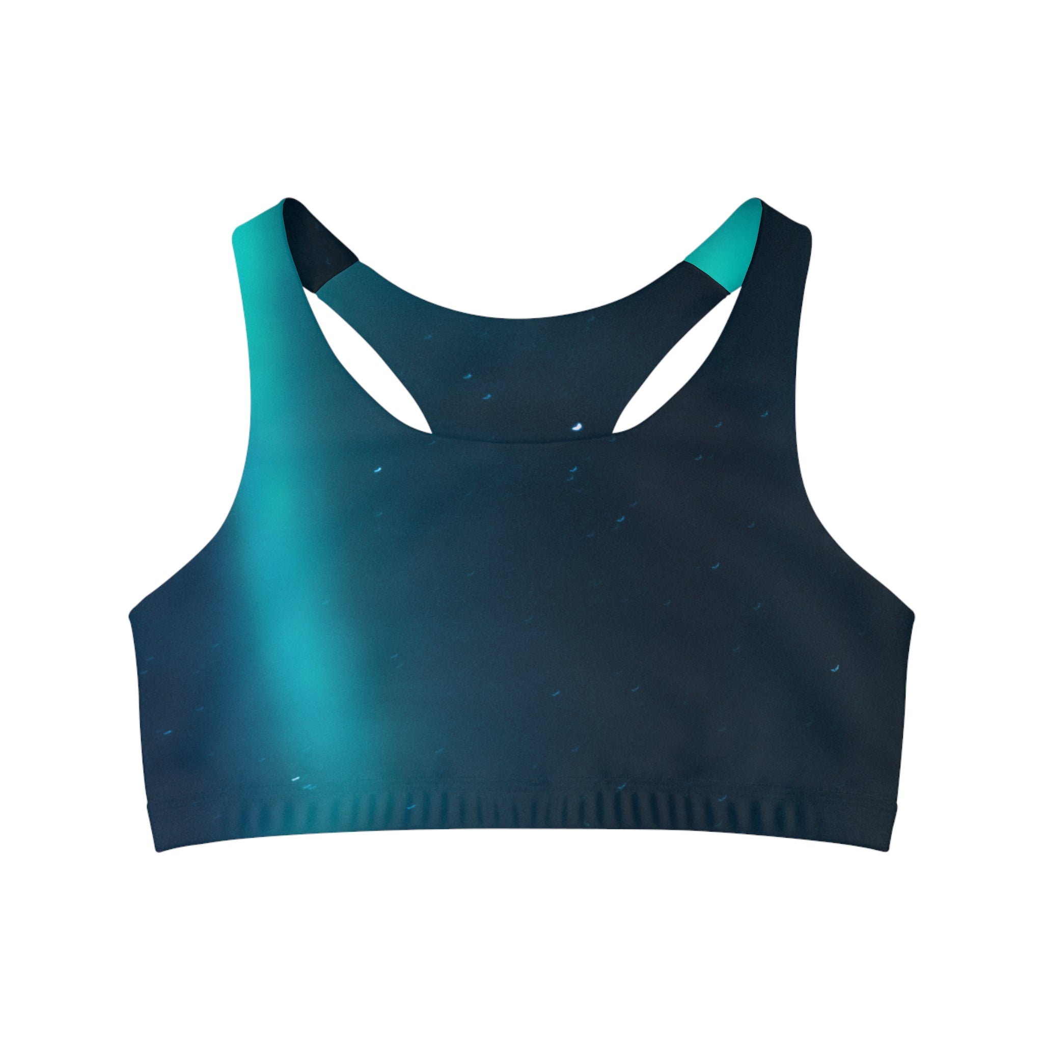 Deep Blue Seamless, Racerback Sports Bra for Women - High Impact Workout Crop Tank Top