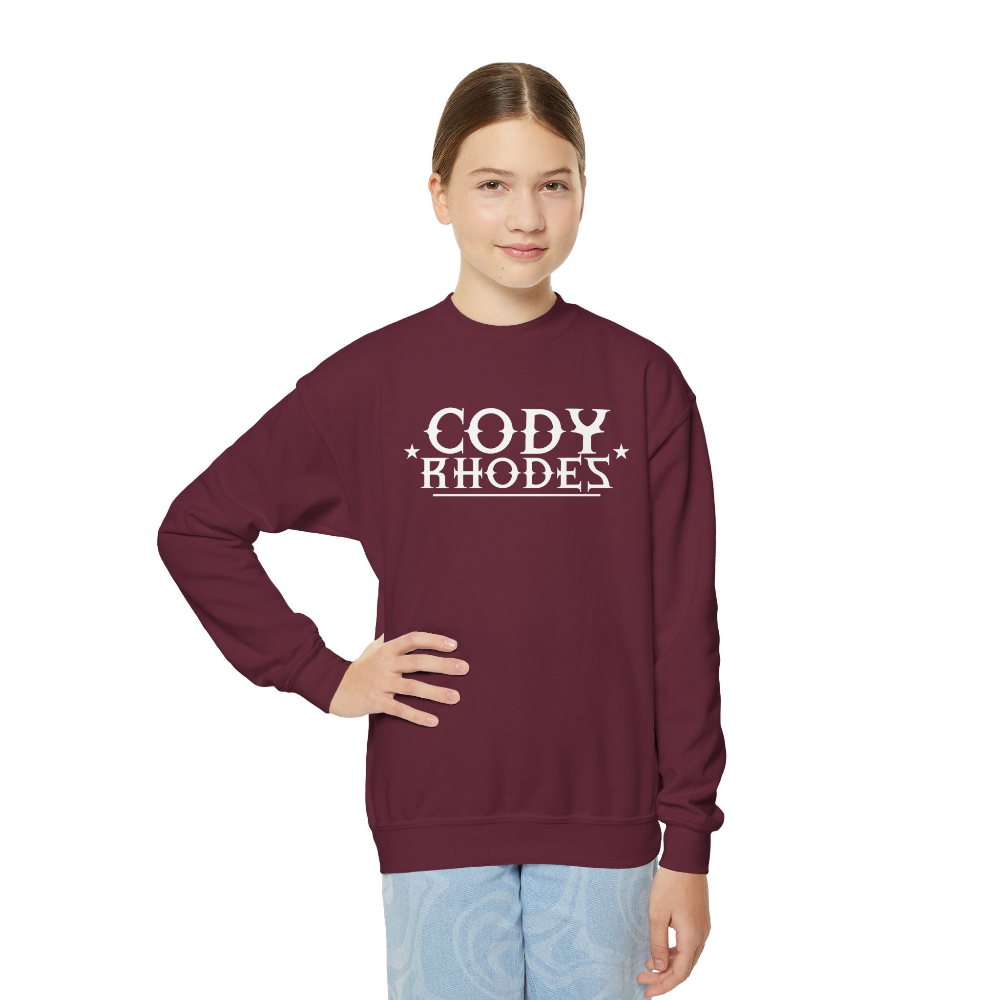 Cody Rhodes Graphic Text Design, Youth Sports Fan Crewneck Sweatshirt for Kids, Perfect Gift for Kids, Unisex Sweatshirt, Casual Outwear