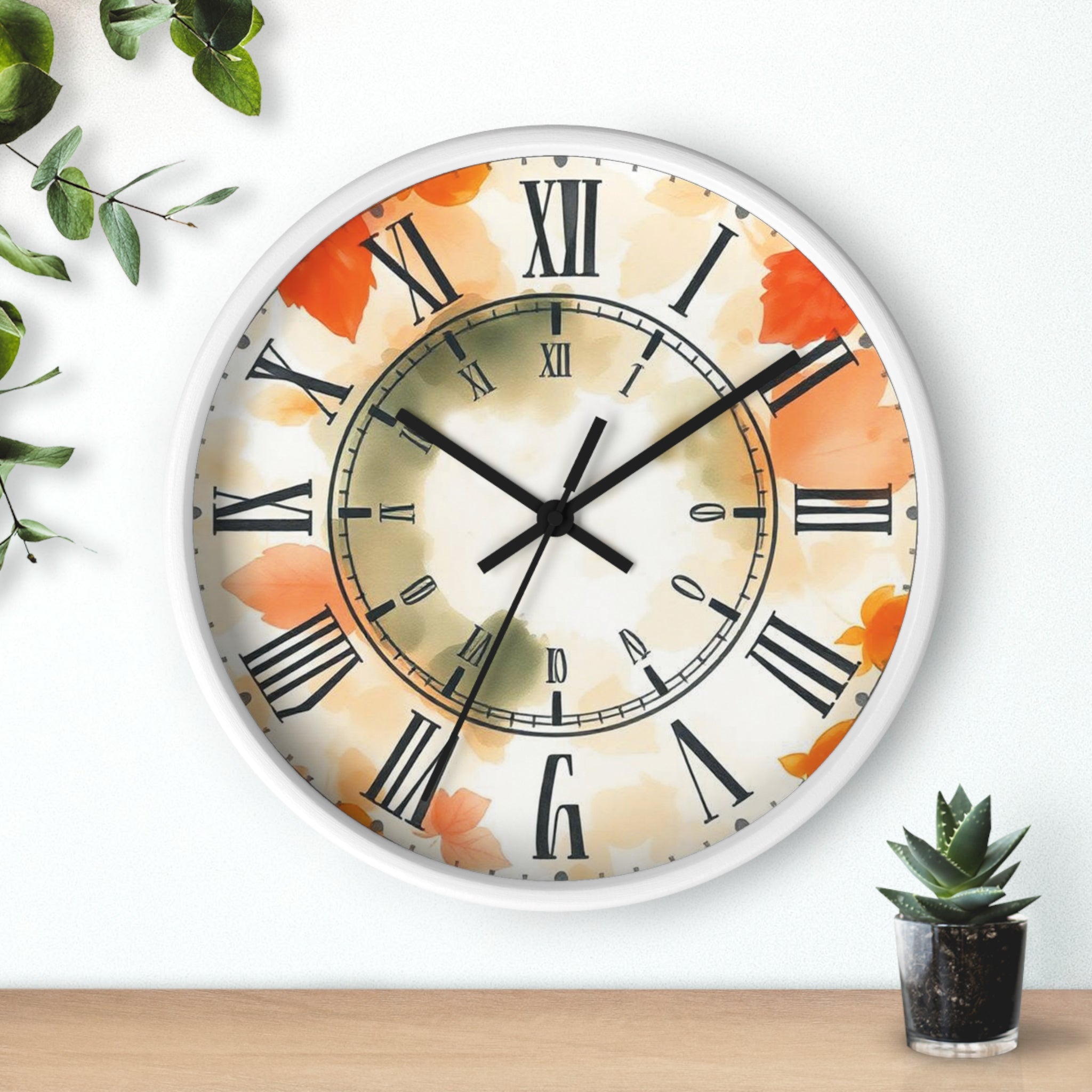 Autumn Design Elegant Wall Clock, Home Decor, Wall Art