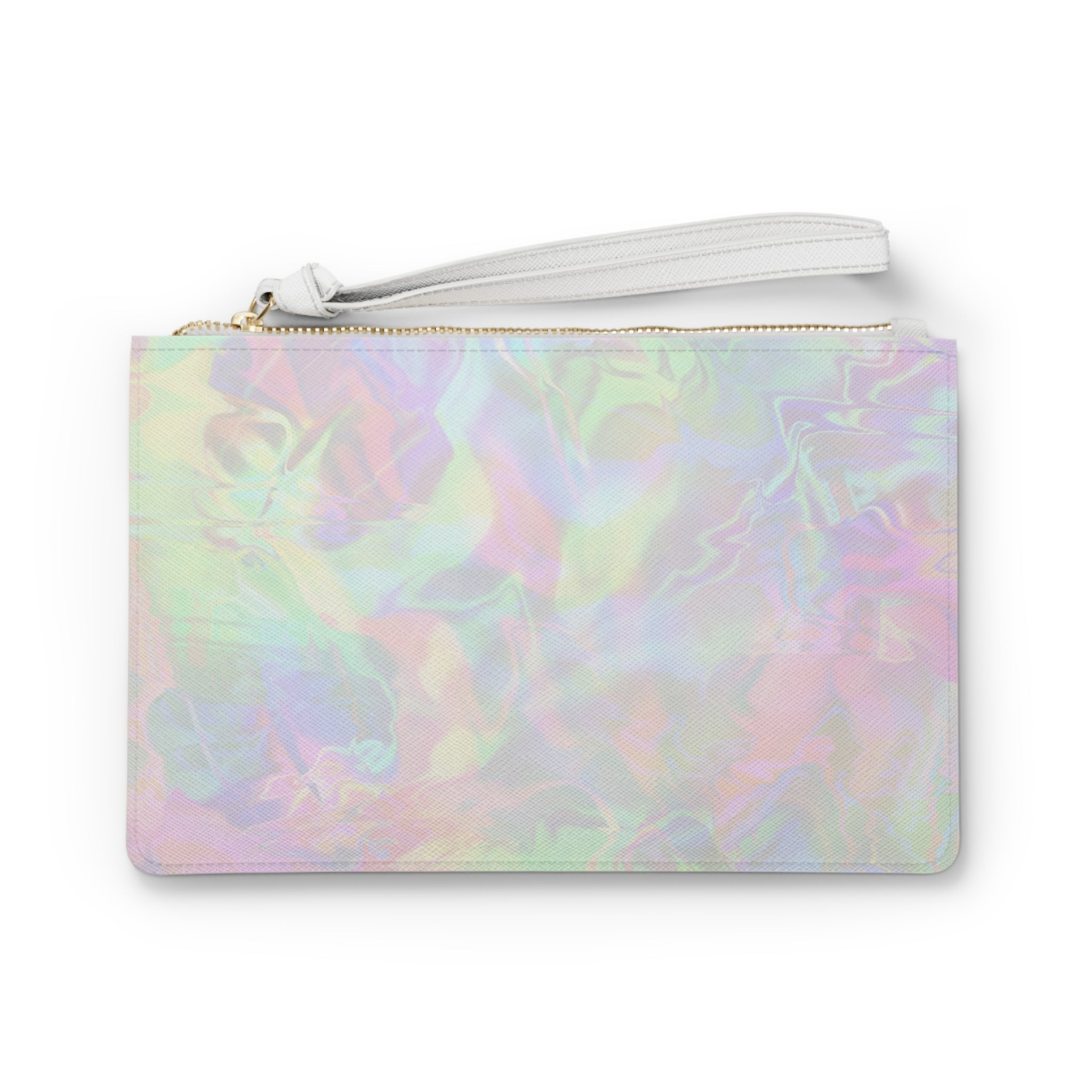 White Holographic design Clutch Bag - Valentines Gift, Cute Design,  Women Wallet Wristlet Clutch, Purses for Women Wristlet, Handbags Small Wallet Purses, Ladies Gifts