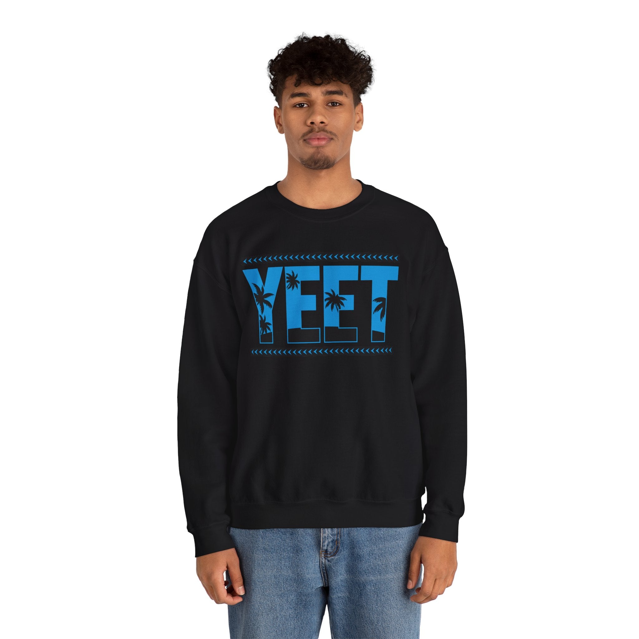 Blue Black Yeet Sweatshirt, Wrestling Fan Unisex Sweatshirt - Gift for Him or Her, Casual Outwear, Heavy Blend Crewneck Sweatshirt