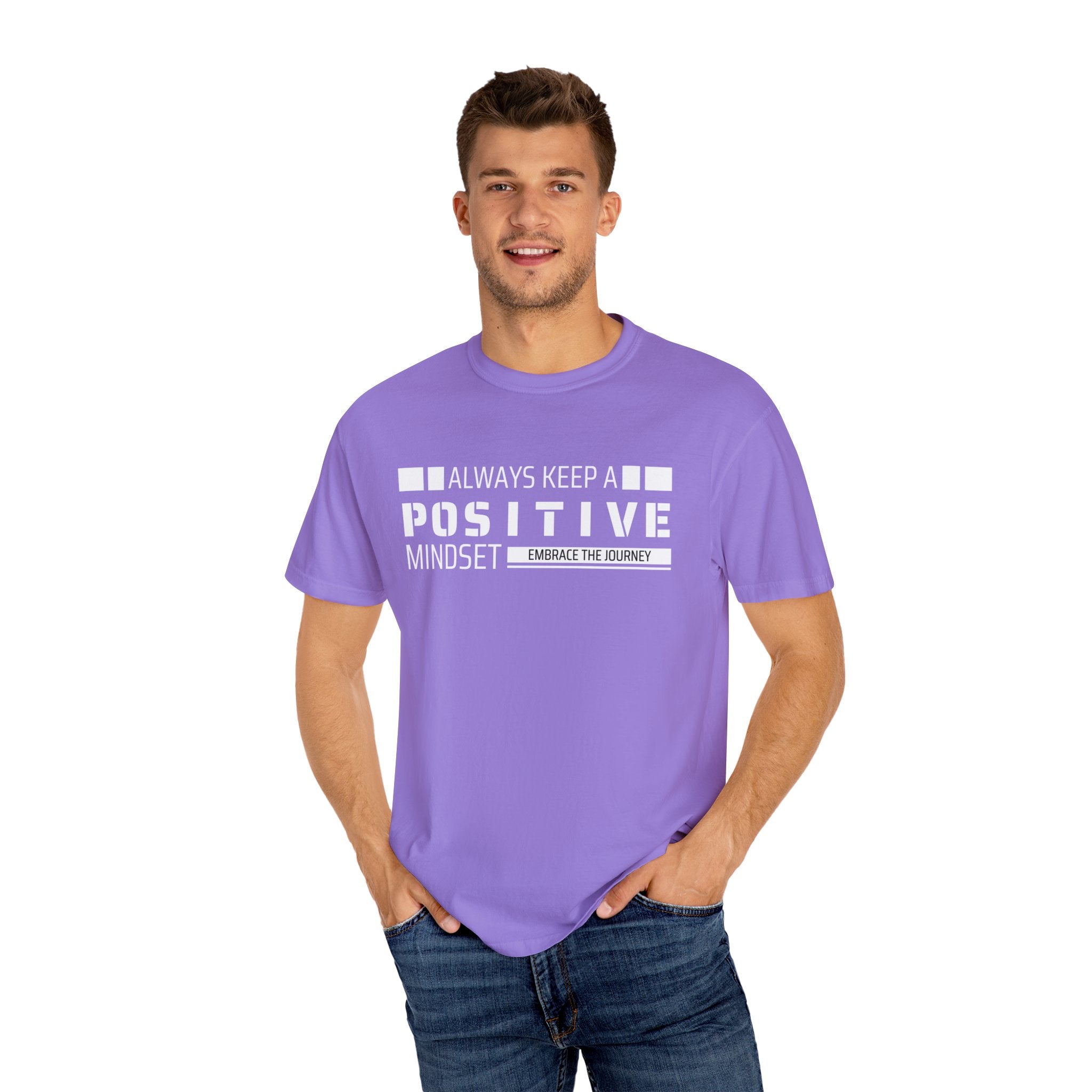 Always Keep A Positive Mindset, Graphic Design Unisex T-shirt, Casual Cotton Outwear, Gift for Him- Gift for Her, Stylish Tee, Cool Shirt, Trendy Apparel, Comfortable Top,