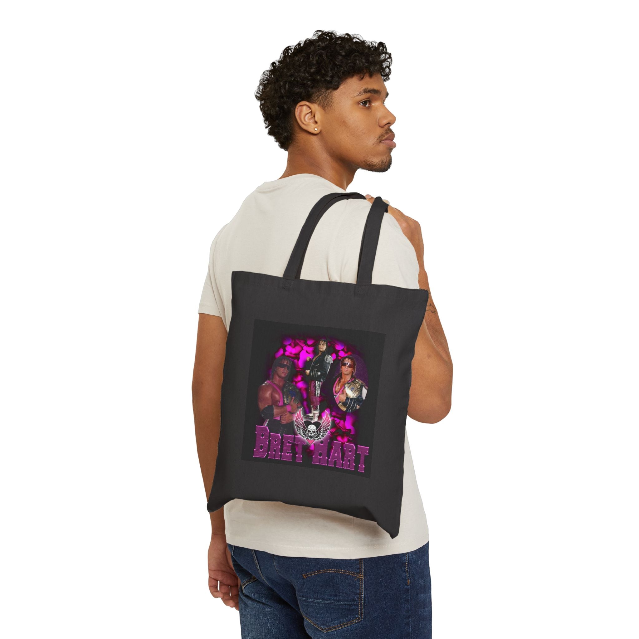 Bret Hart Design, Sports Fan Tote Bag, Unisex , Gift Tote Bag for Him-Her