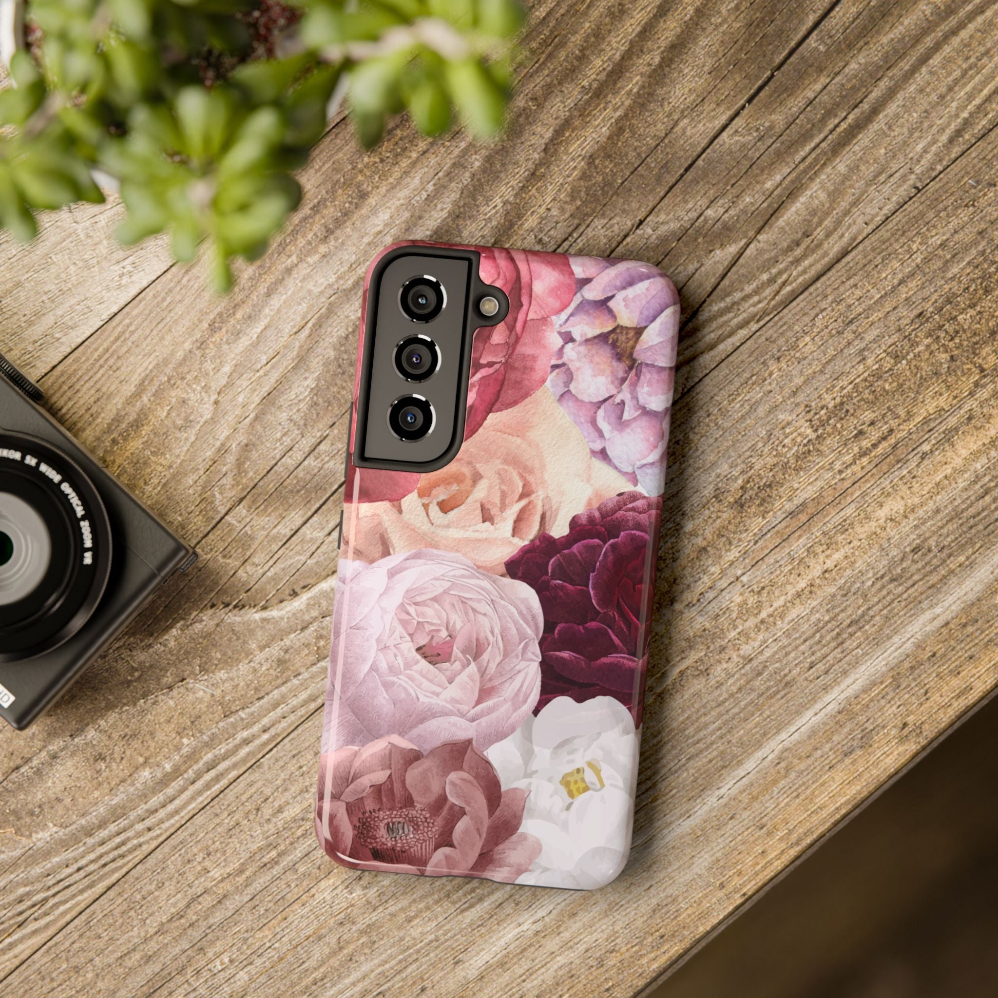 Pink Purple Watercolor Flower, Elegant Phone Cases, Stylish Phone Covers, Chic Phone Protectors, Fashionable Case for Her, Trendy Smartphone Accessories