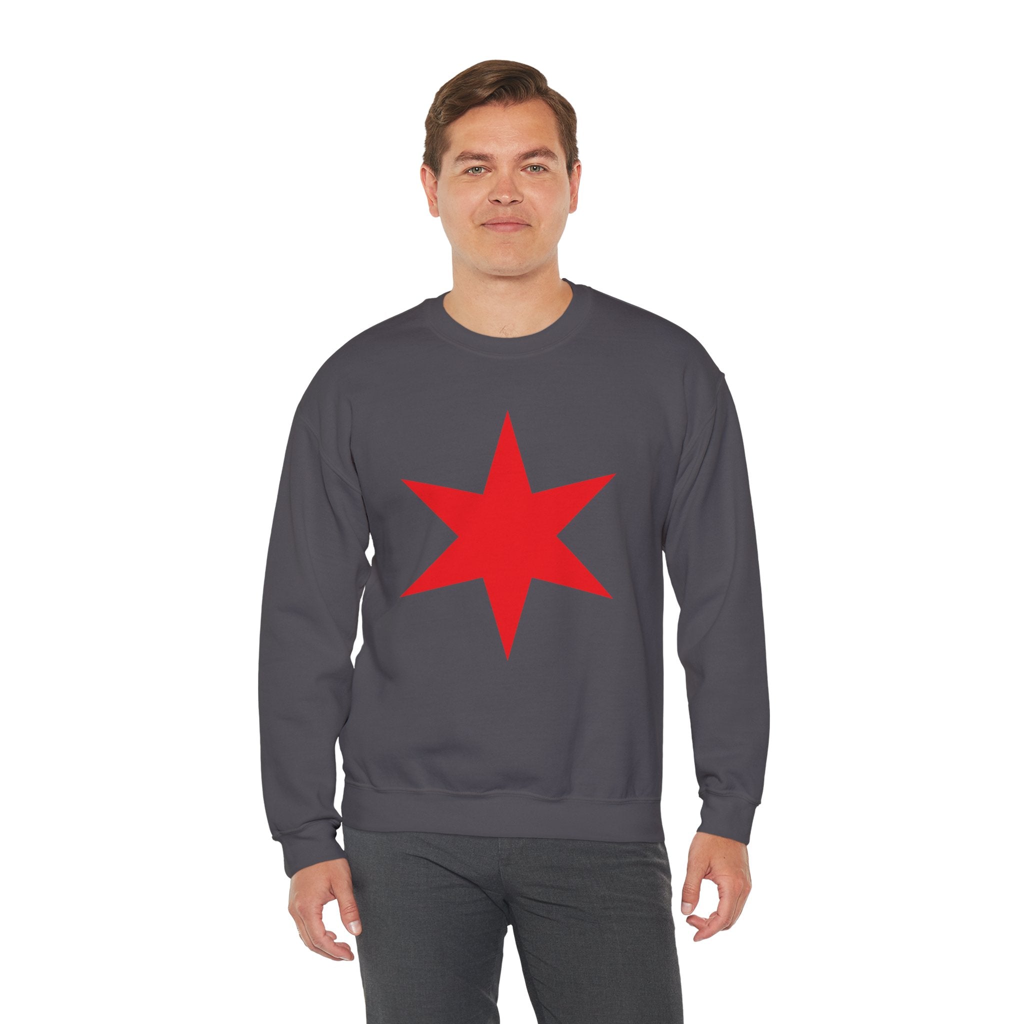 Chicago Star Sweatshirt, Wrestling Fan Unisex Sweatshirt - Gift for Him or Her, Casual Outwear, Heavy Blend Crewneck Sweatshirt