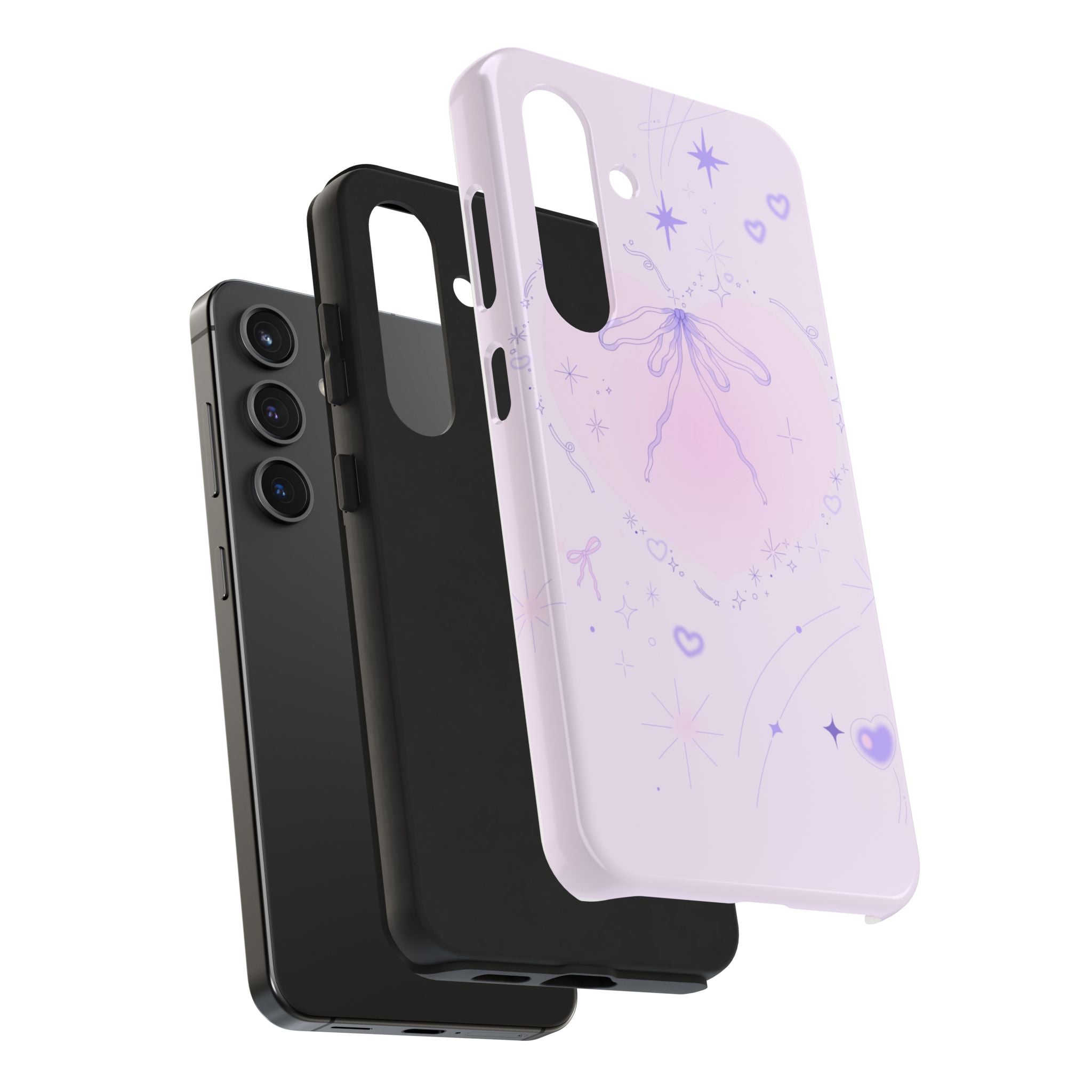 Pink Purple Delicate Fine Line Design, Elegant Phone Cases, Stylish Phone Covers, Chic Phone Protectors, Fashionable Case for Her, Trendy Smartphone Accessories