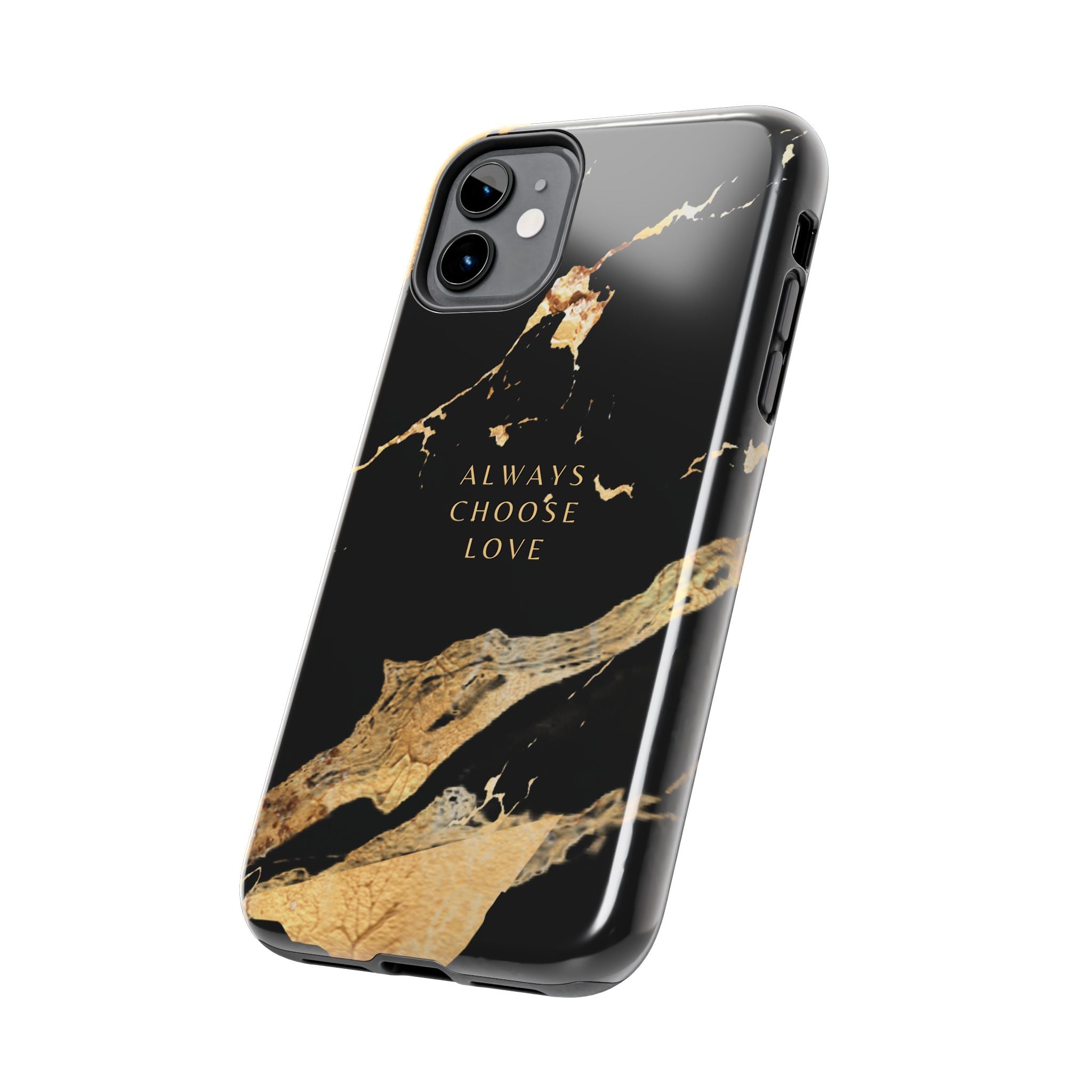 Black Gold Always Choose Love, Elegant Phone Cases, Stylish Phone Covers, Chic Phone Protectors, Fashionable Case for Her, Trendy Smartphone Accessories