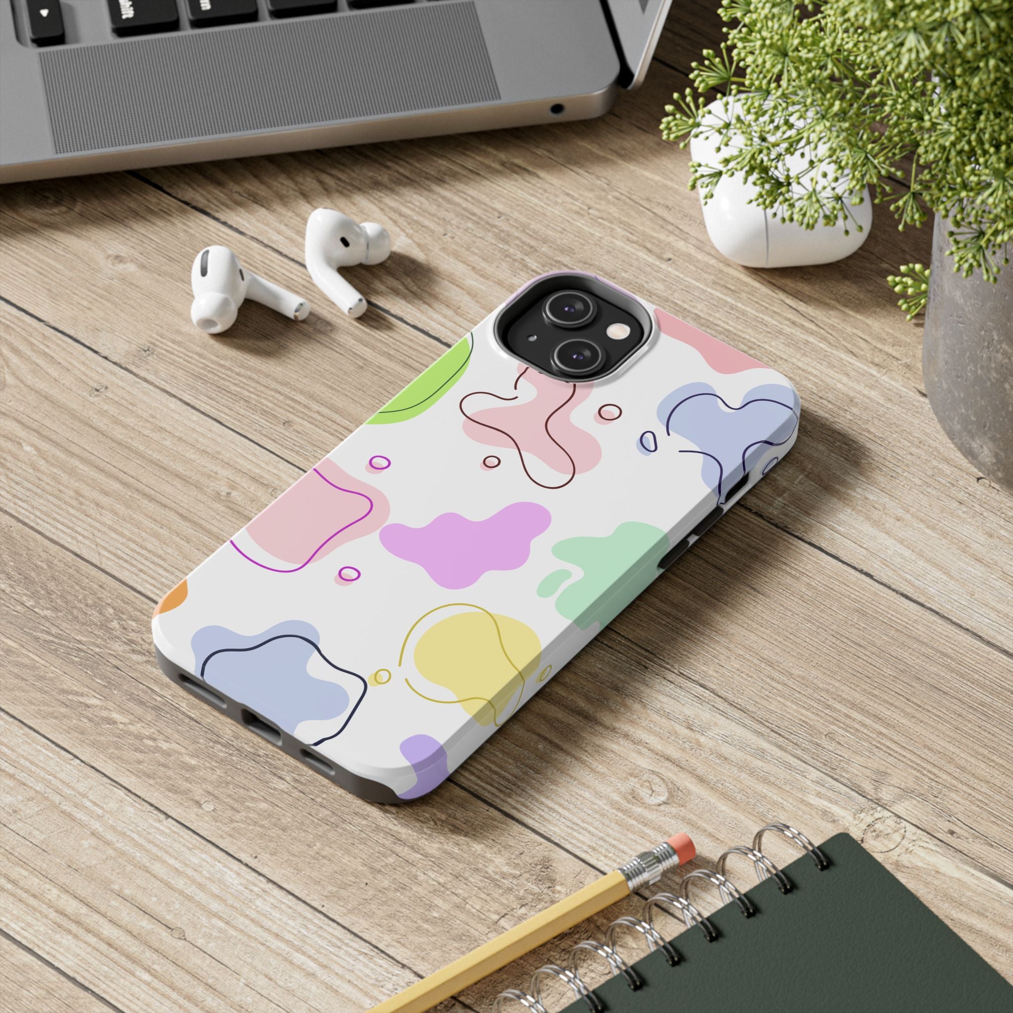 Colorful Pastel Abstract Patern, Elegant Phone Cases, Stylish Phone Covers, Chic Phone Protectors, Fashionable Case for Her, Trendy Smartphone Accessories