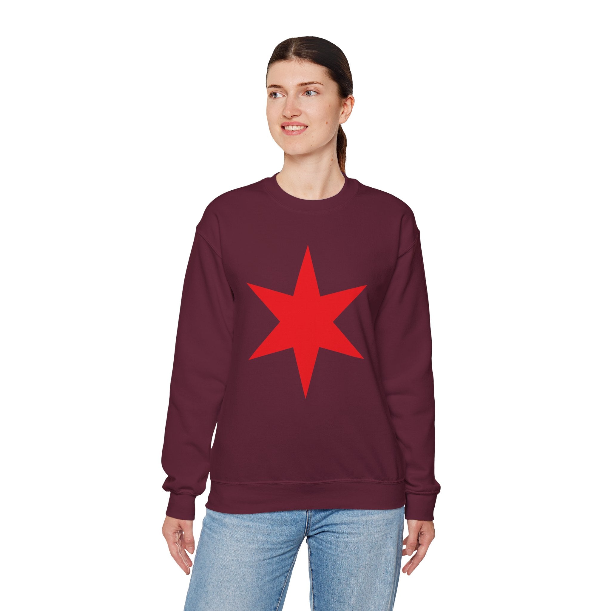 Chicago Star Sweatshirt, Wrestling Fan Unisex Sweatshirt - Gift for Him or Her, Casual Outwear, Heavy Blend Crewneck Sweatshirt