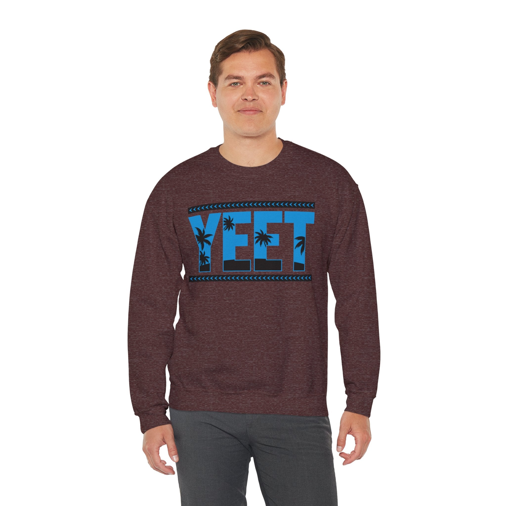 Blue Black Yeet Sweatshirt, Wrestling Fan Unisex Sweatshirt - Gift for Him or Her, Casual Outwear, Heavy Blend Crewneck Sweatshirt