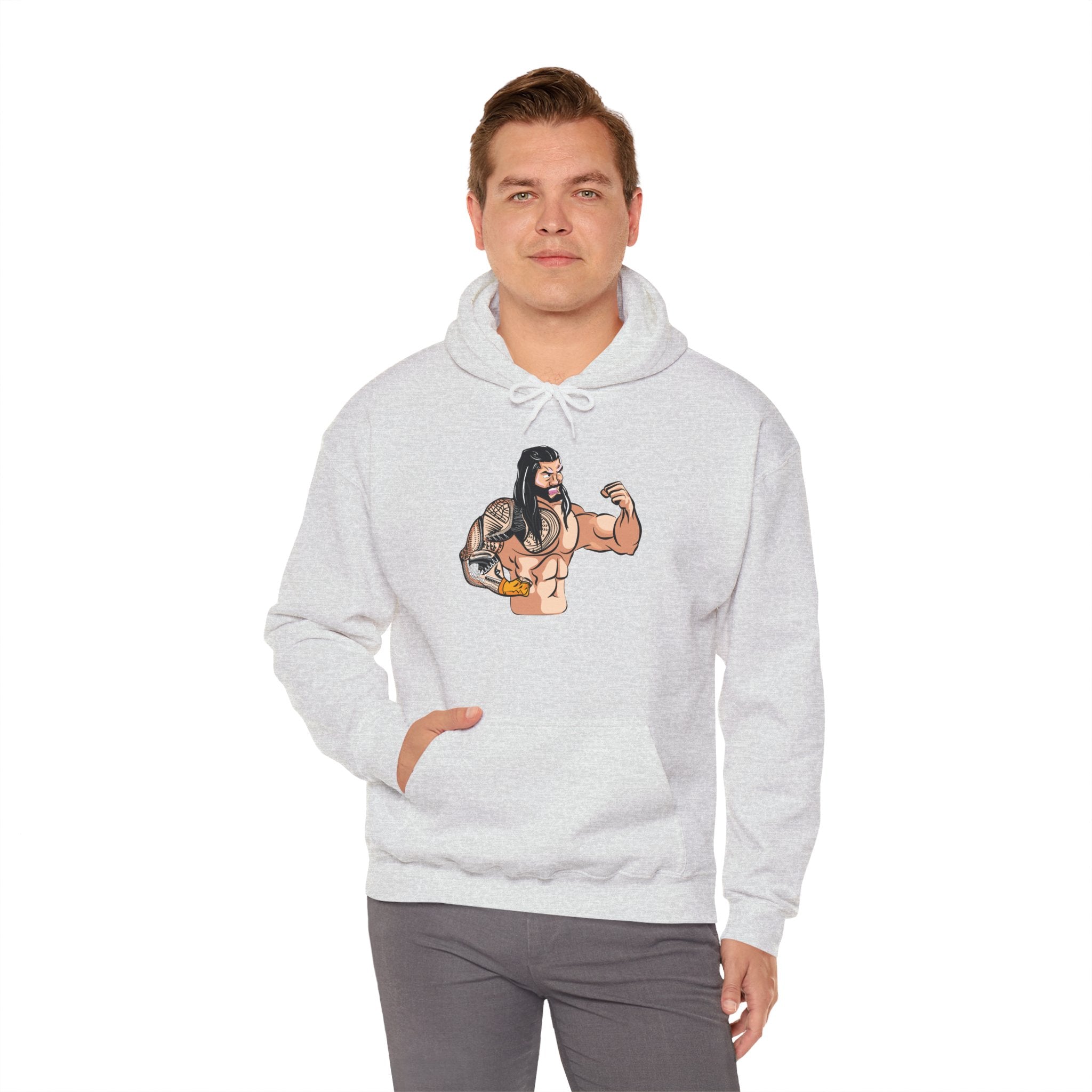 Roman Reigns Cartoon Design Hoodies, Gift for Her - Gift for Him, Sports Fan Wrestling Unisex Hooded Sweatshirt, Casual Outwear